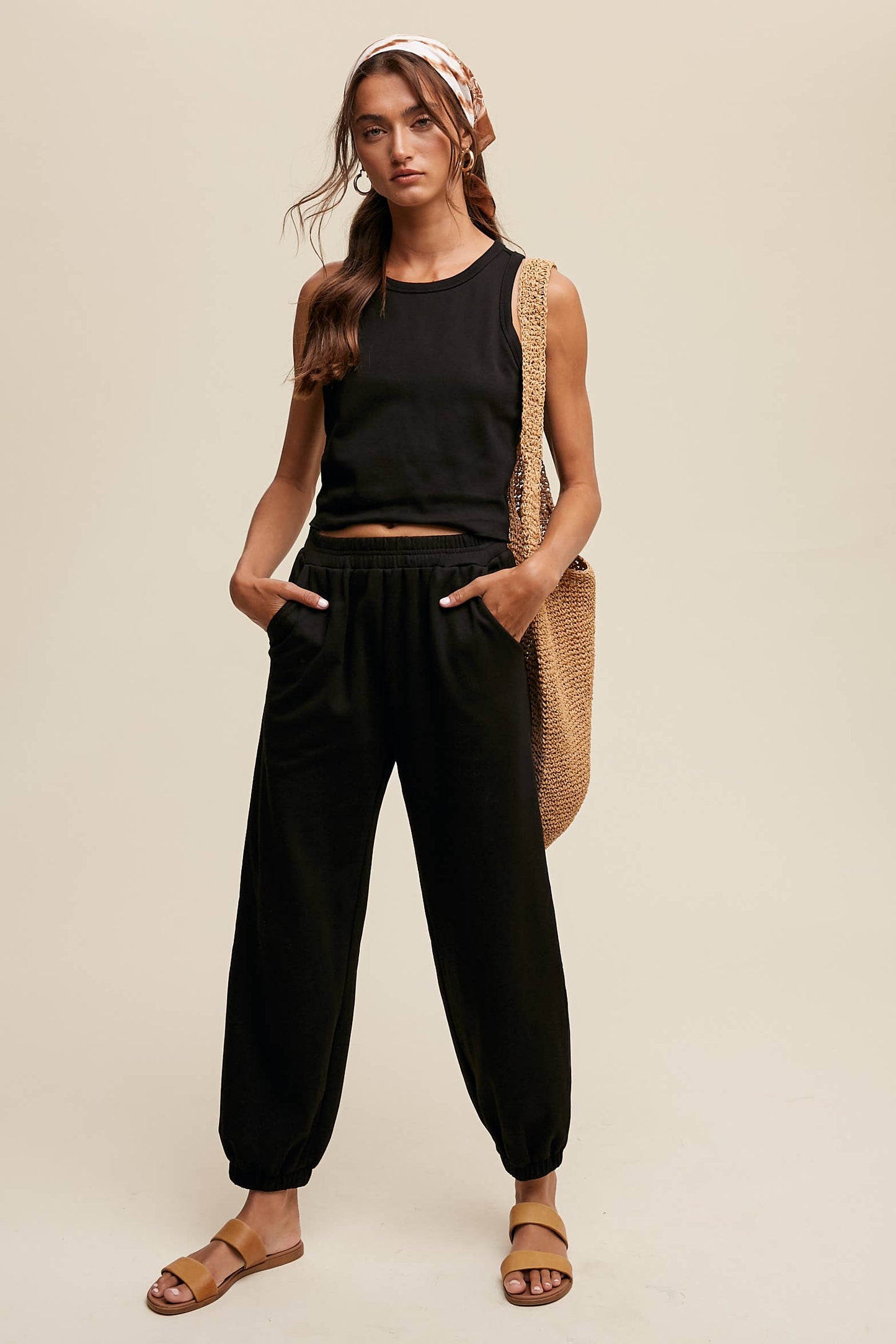 Ribbed Knit Tank & Jogger Set