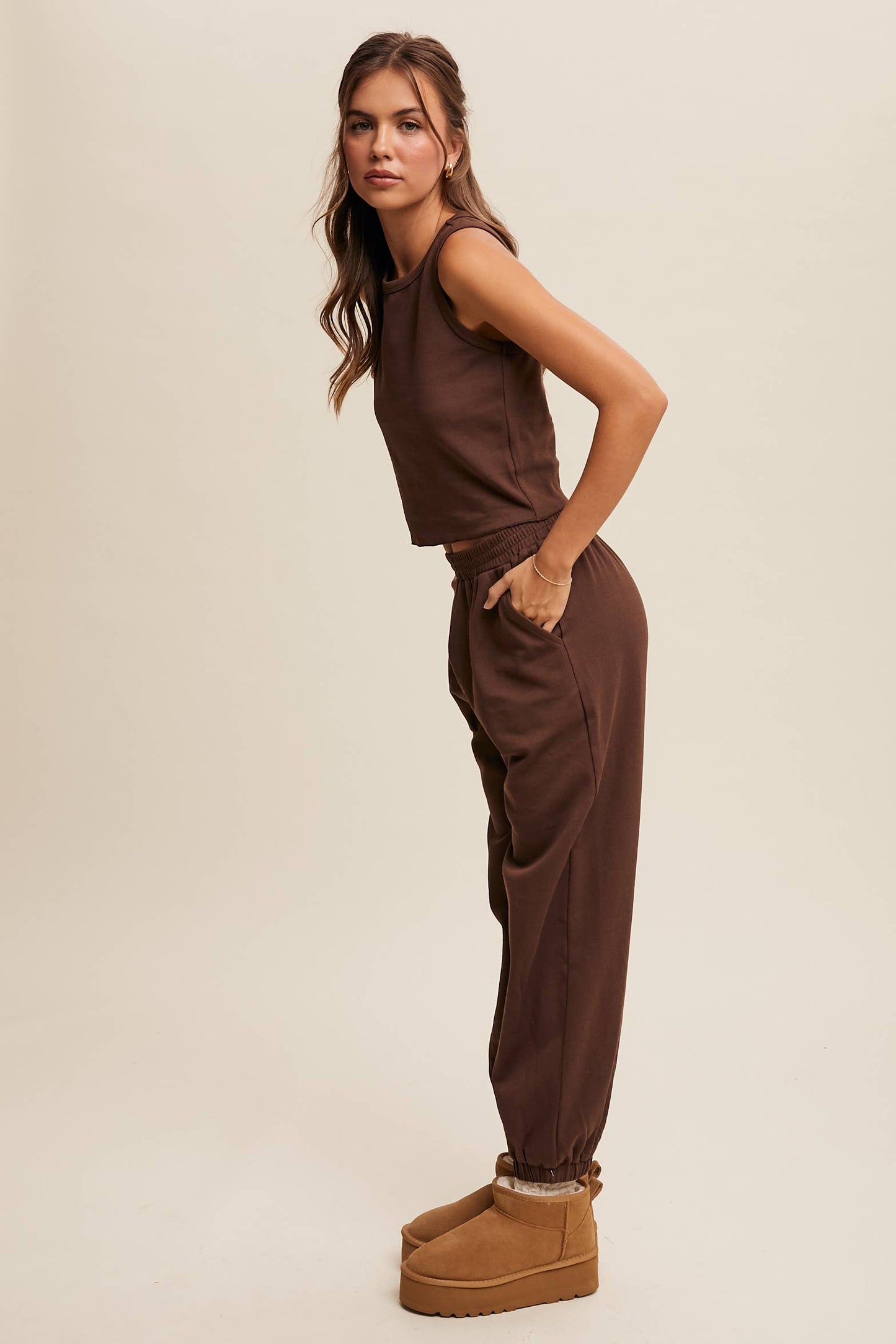 Ribbed Knit Tank & Jogger Set