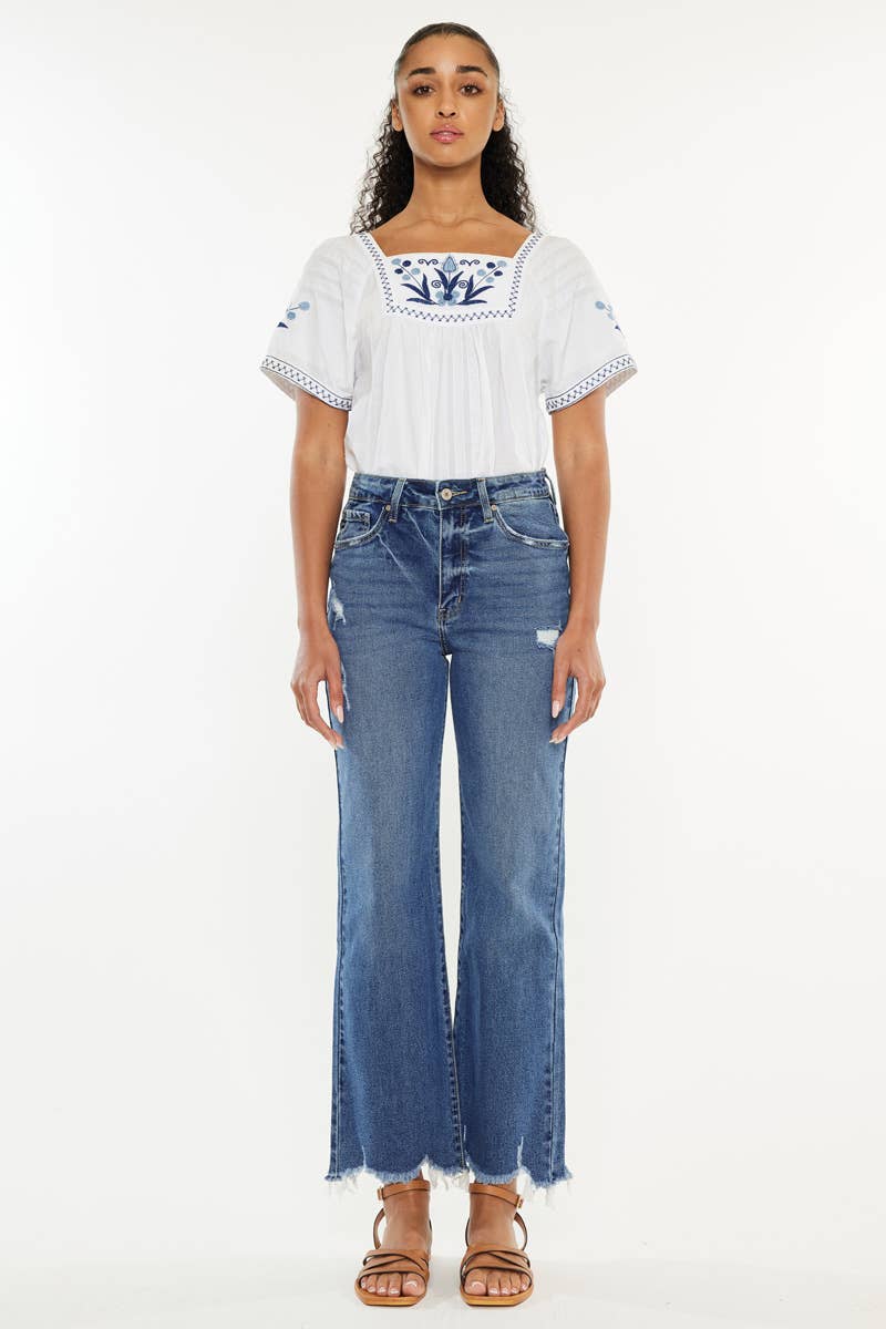 Jemma High Rise Slim Wide Leg Denim