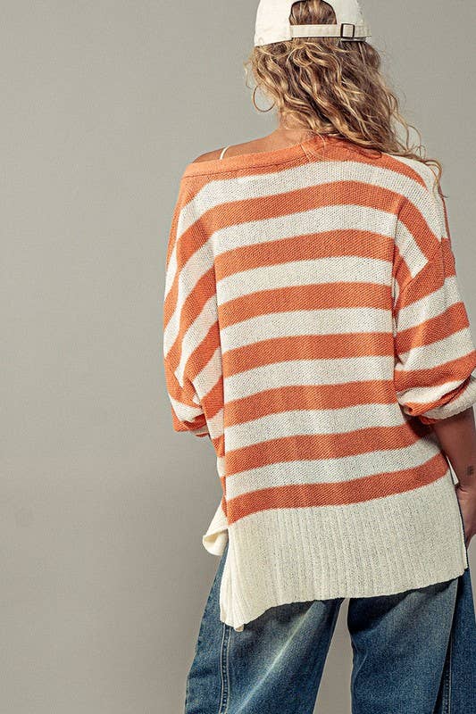 Cozy and Free Striped Cardigan