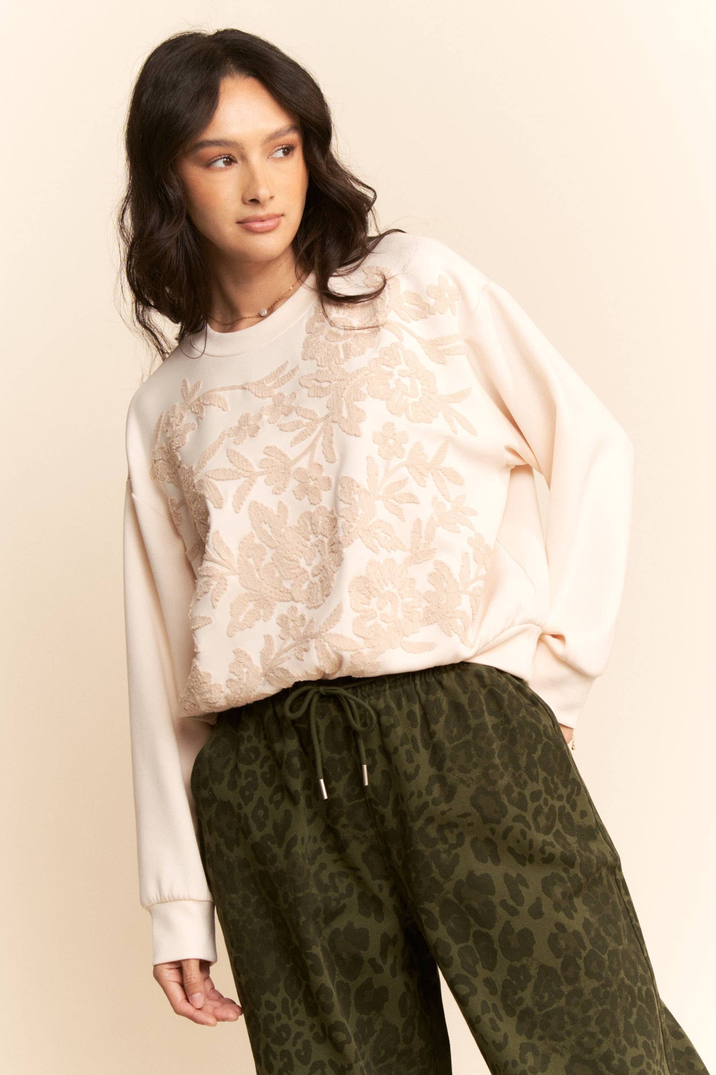 Floral Embroidered Sweatshirt