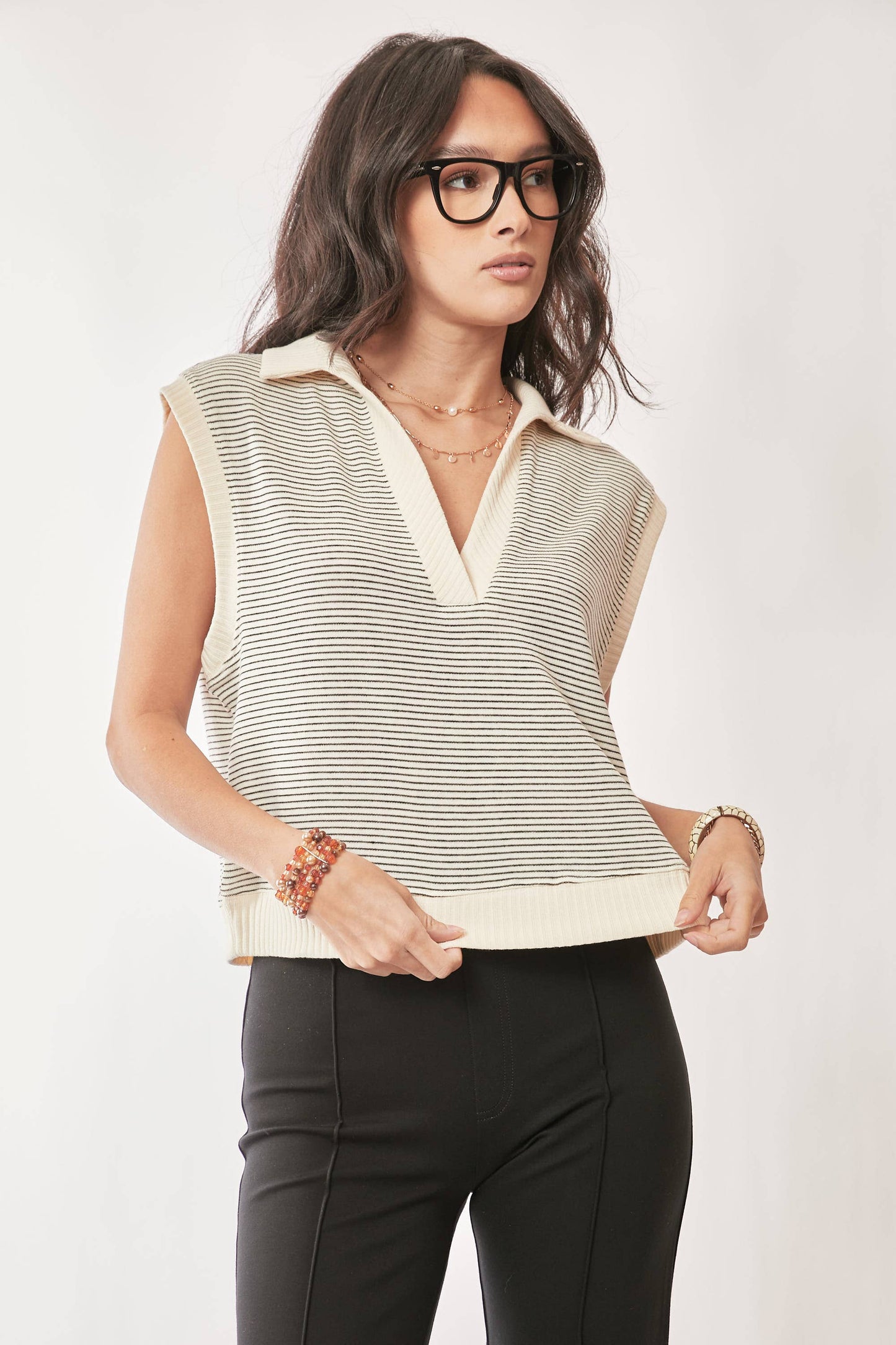 PLUS FRENCH TERRY BOXY FIT VEST SLEEVELESS TOP