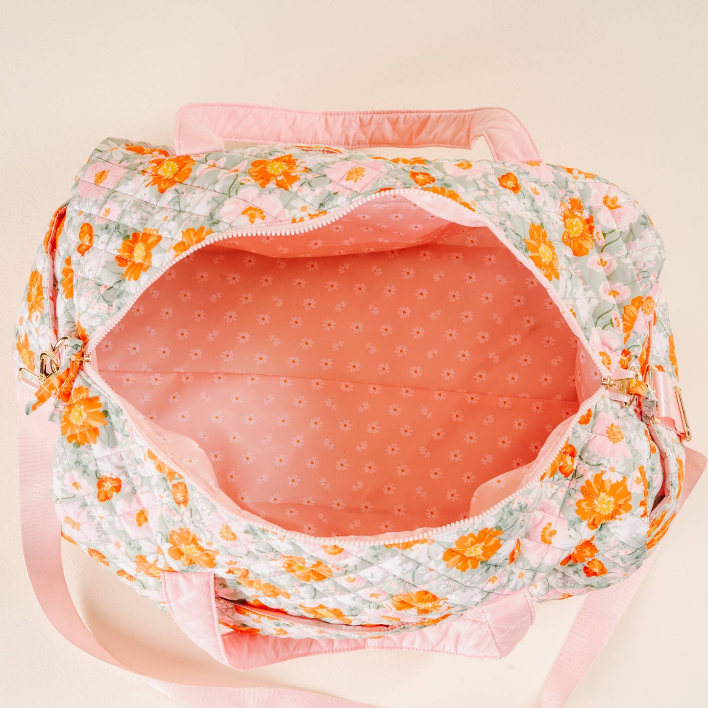 On-the-Go Quilted Weekender Bag-Bouquet Beauty Sage