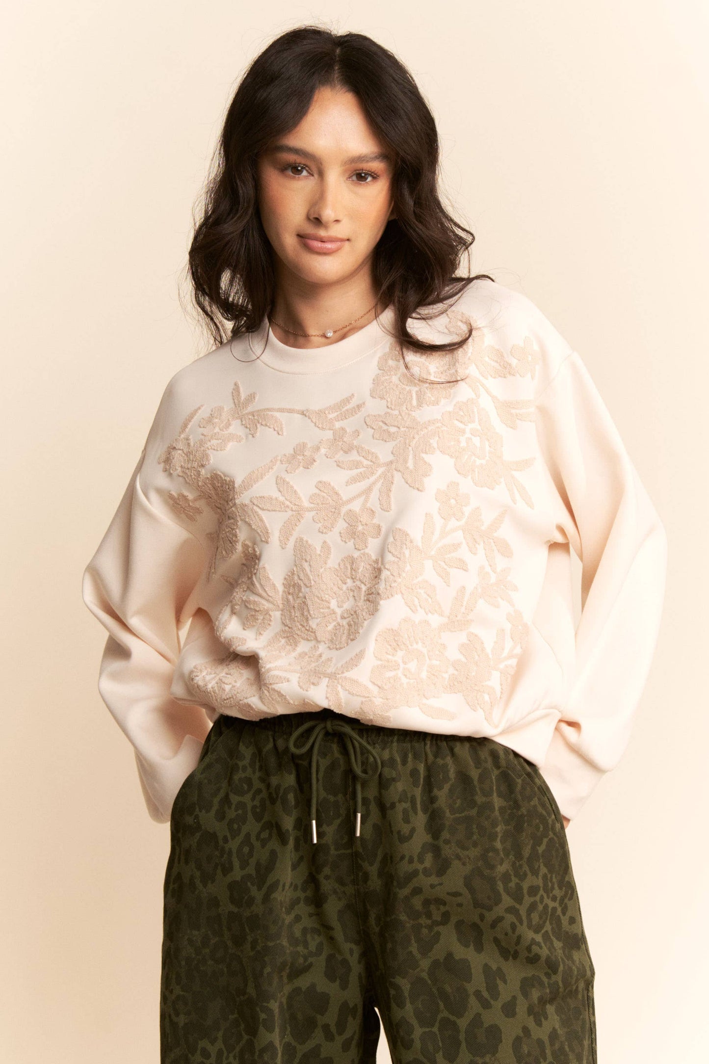 Floral Embroidered Sweatshirt