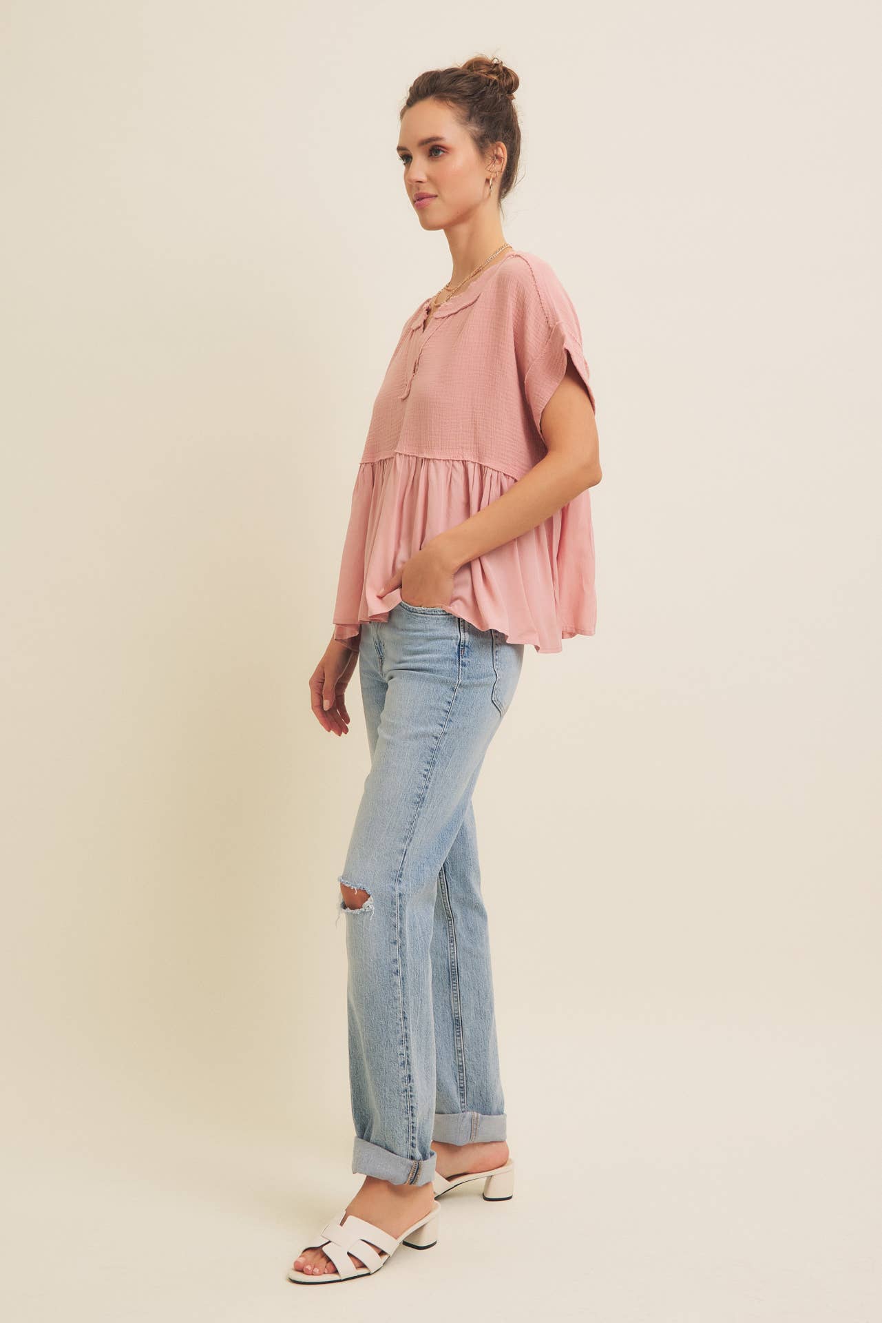 Ruffle Hem Blouse