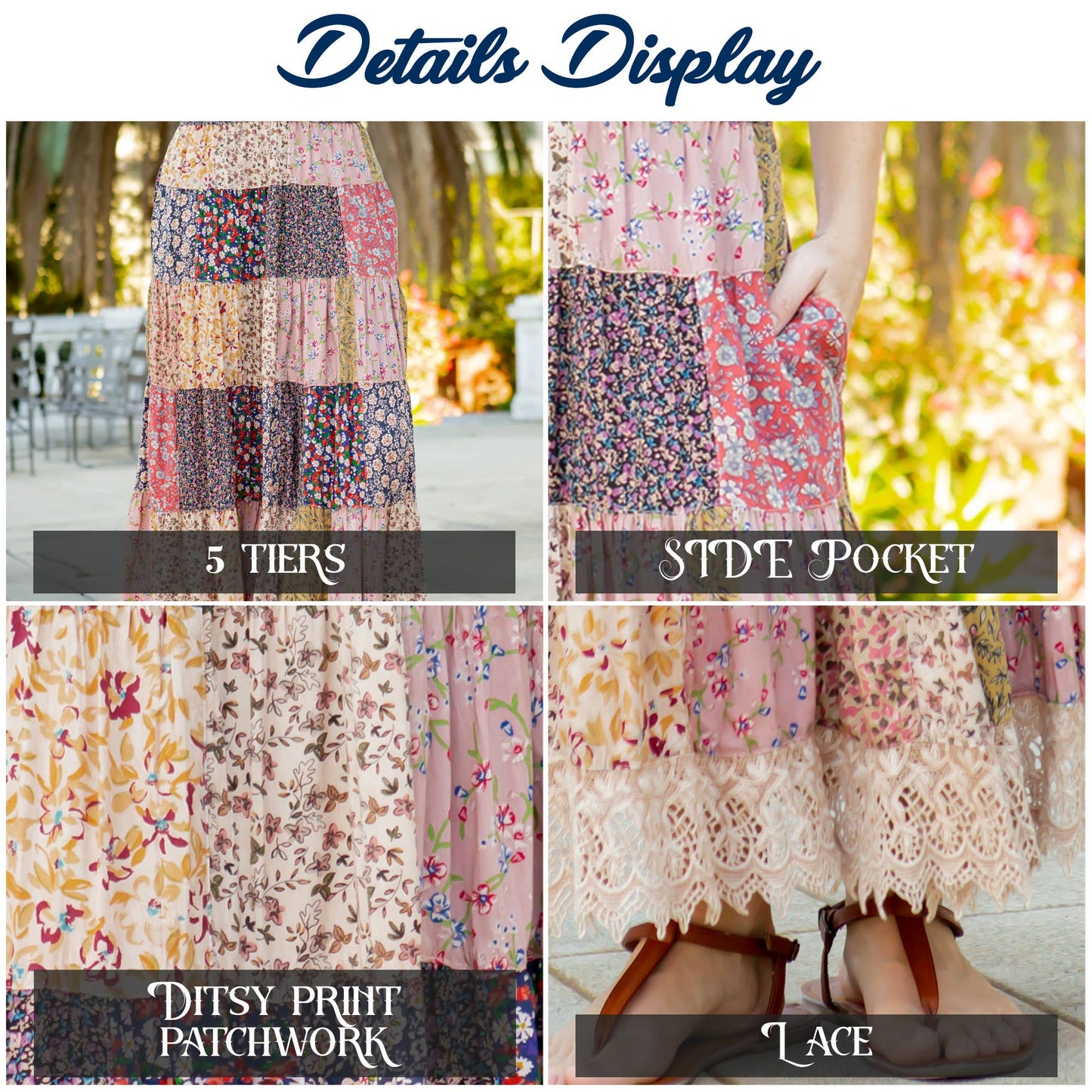 Long Tiered Western Crinkle Skirt