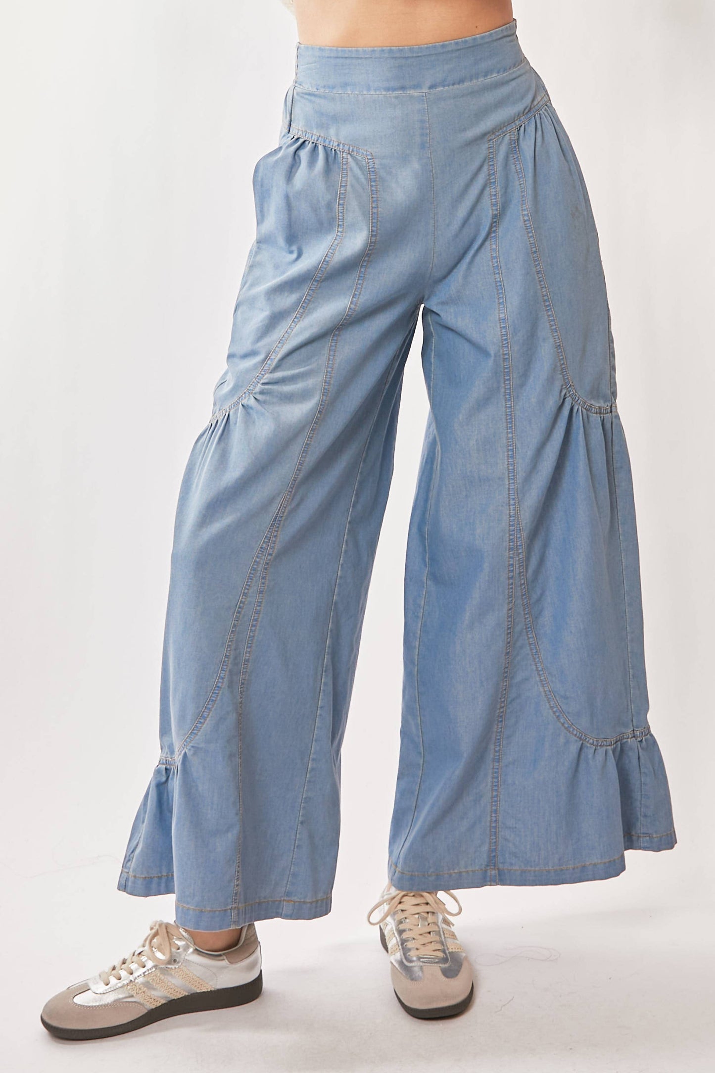 Denim Palazzo Pants