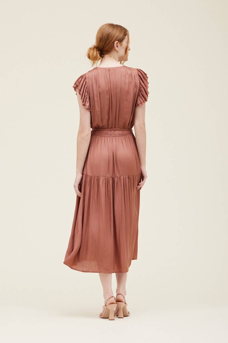 Bubble Sleeve Satin Dress - NYC