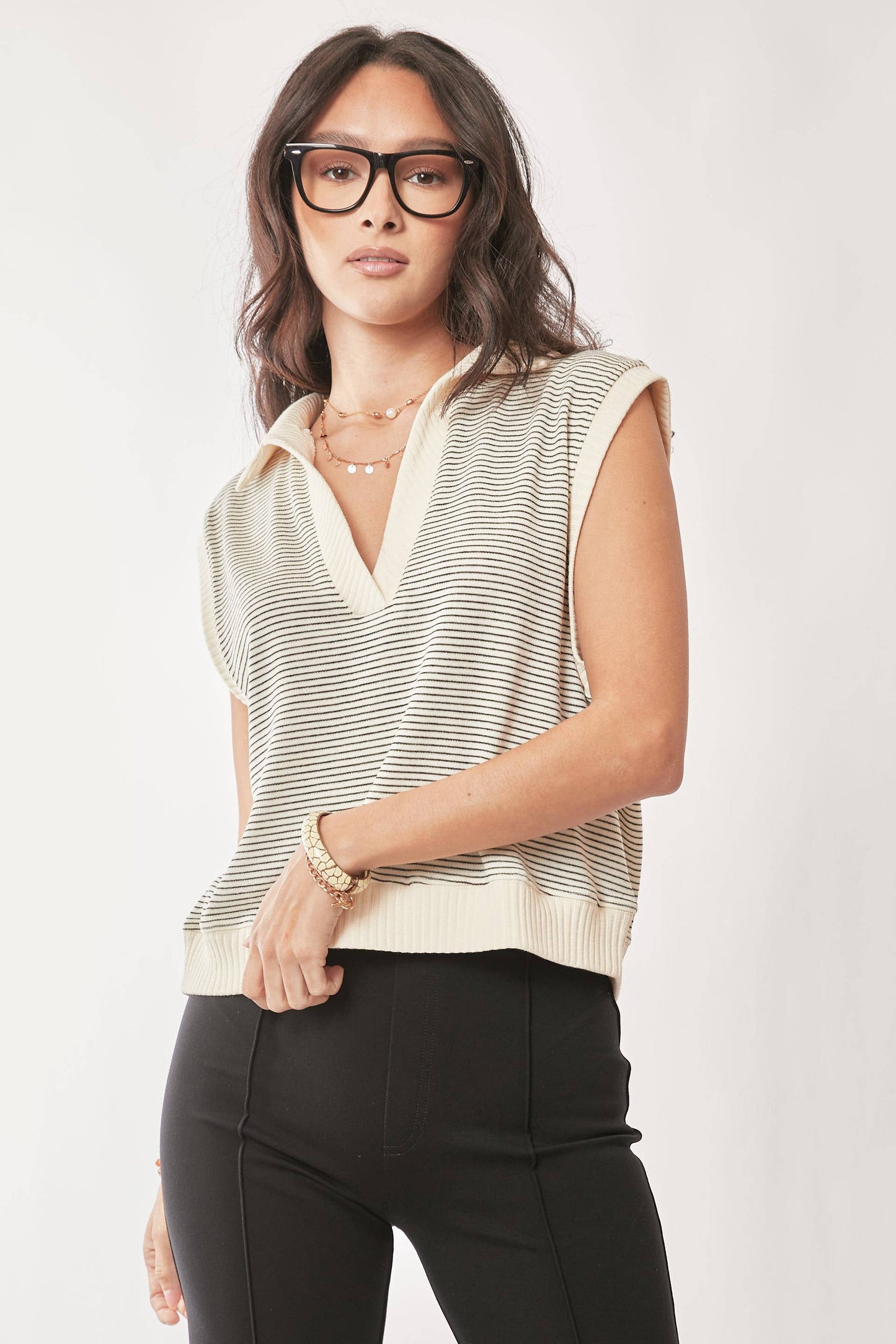 PLUS FRENCH TERRY BOXY FIT VEST SLEEVELESS TOP