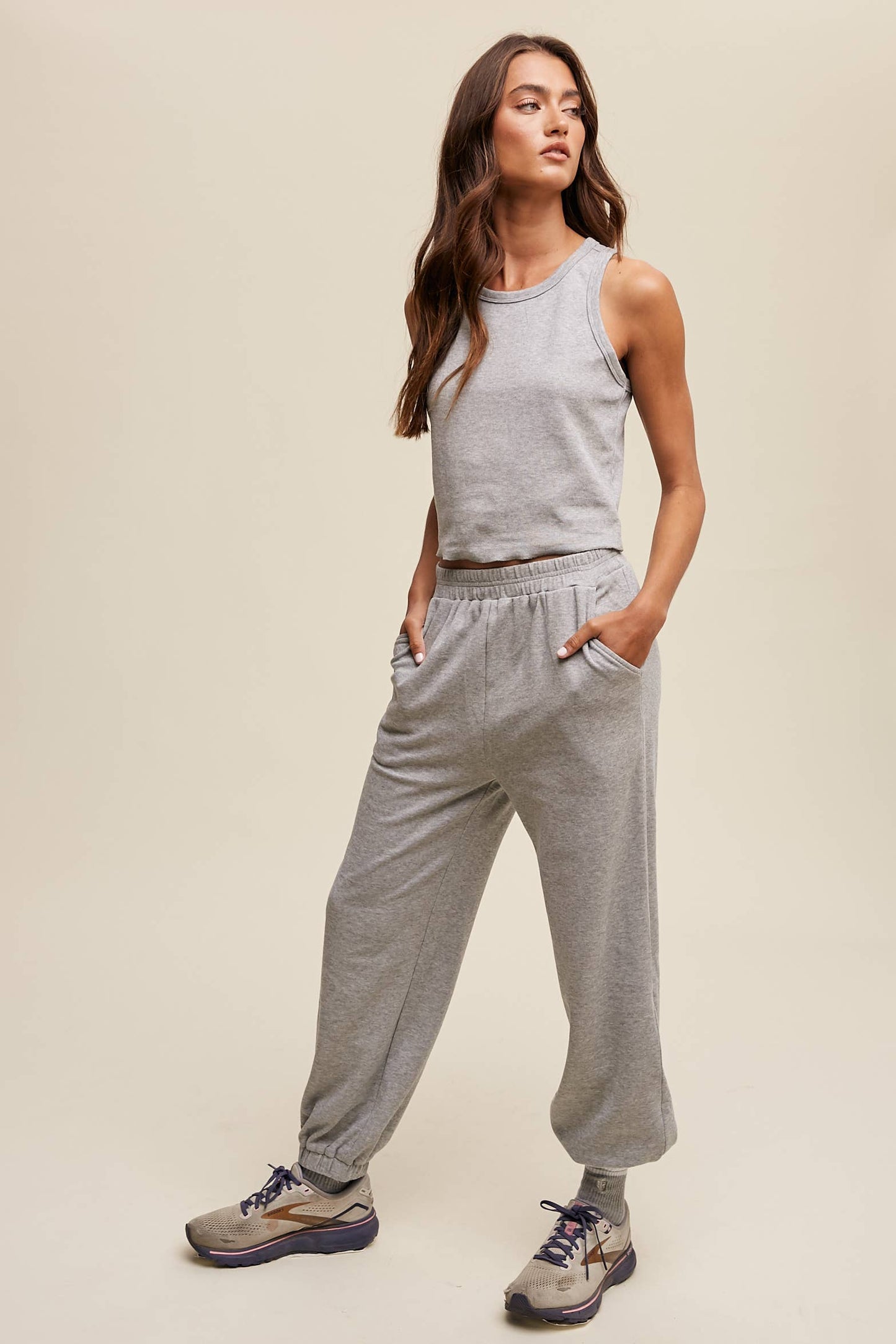 Ribbed Knit Tank & Jogger Set