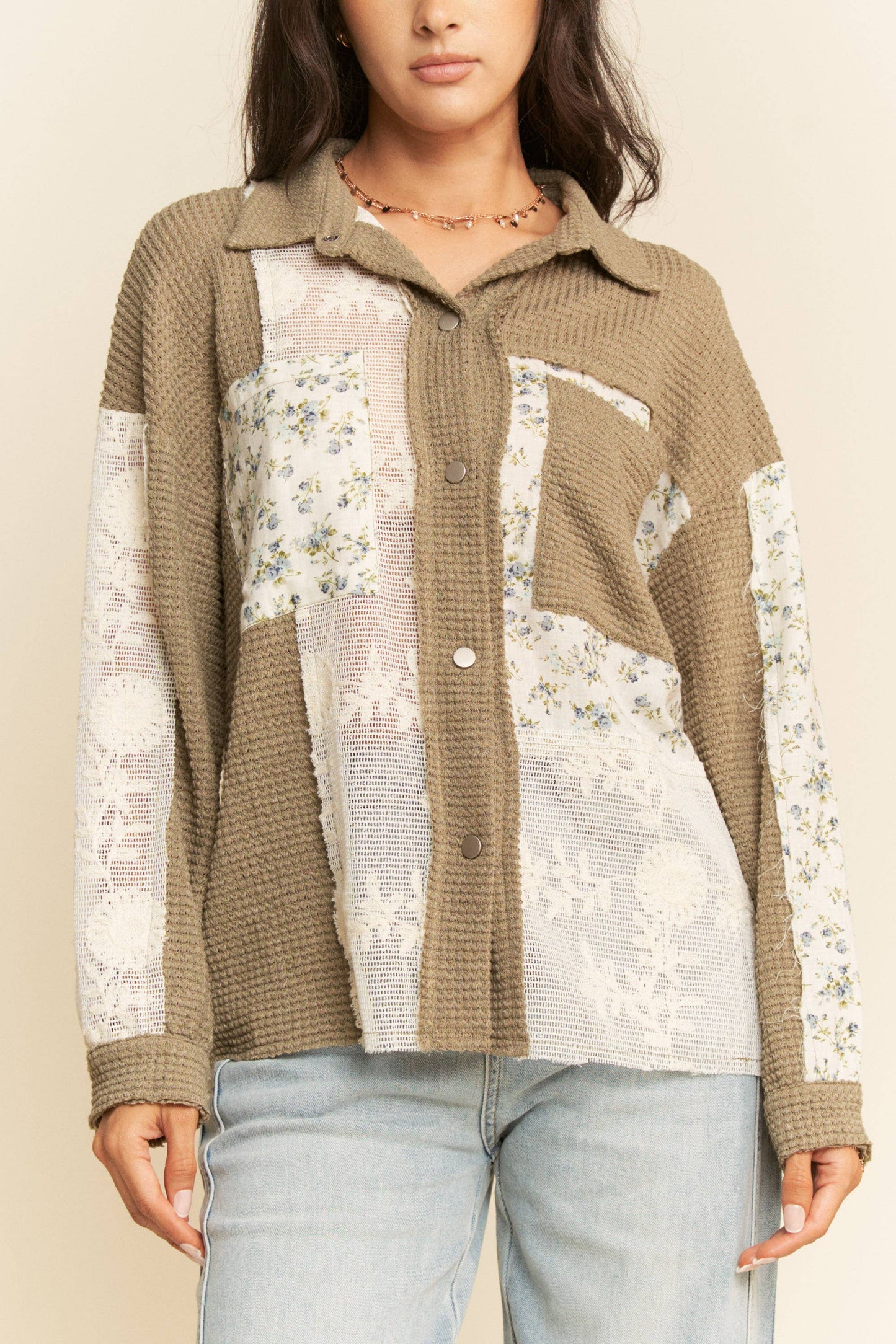 Thermal Lace Boho Shacket