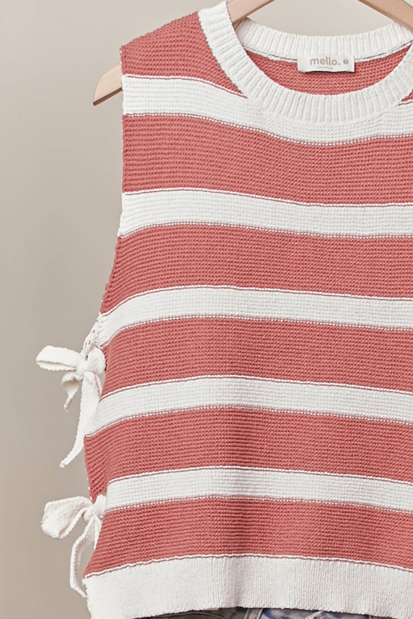 Striped Knit Sleeveless Vest