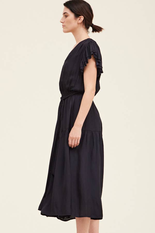 Bubble Sleeve Satin Dress - NYC