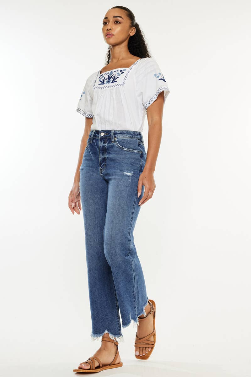 Jemma High Rise Slim Wide Leg Denim