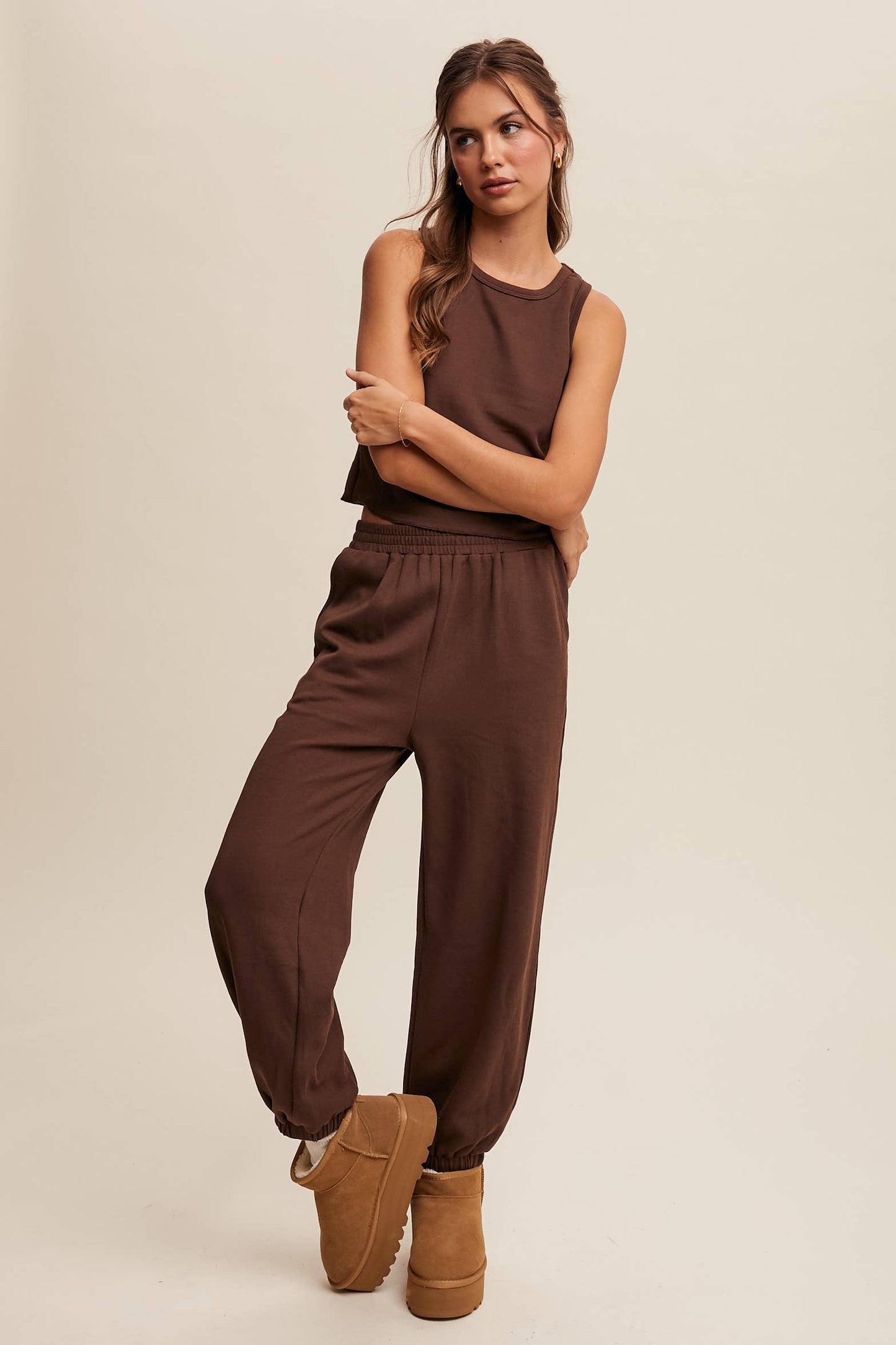 Ribbed Knit Tank & Jogger Set