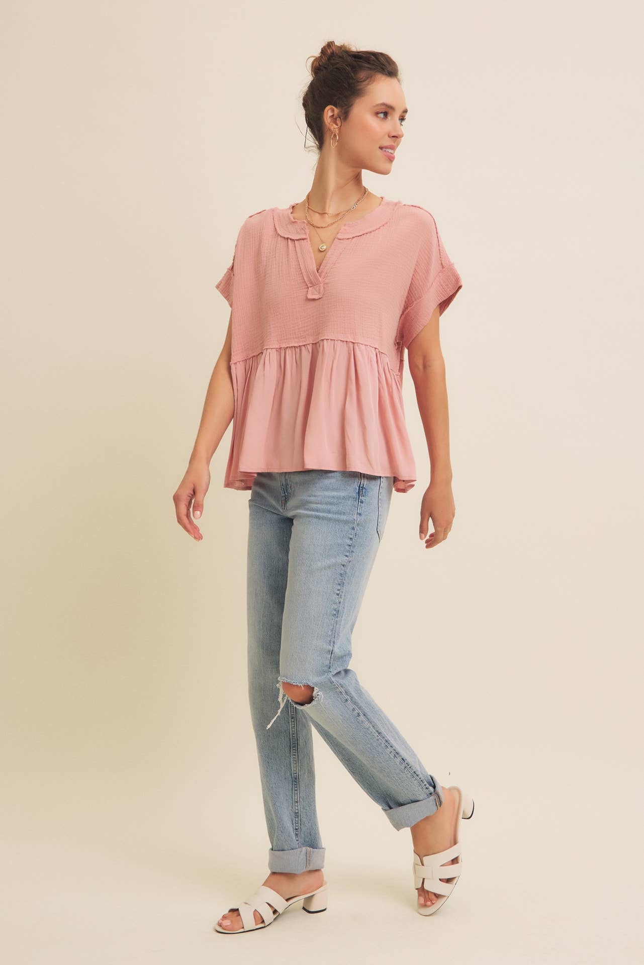 Ruffle Hem Blouse