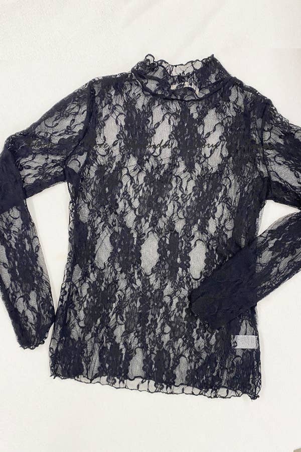 PLUS SIZE Mesh Floral print top
