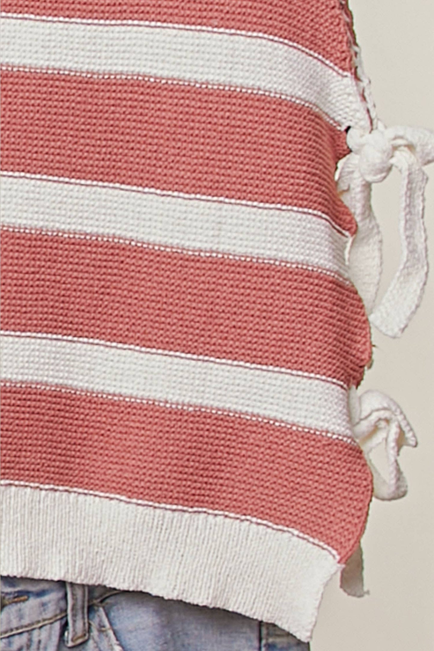 Striped Knit Sleeveless Vest