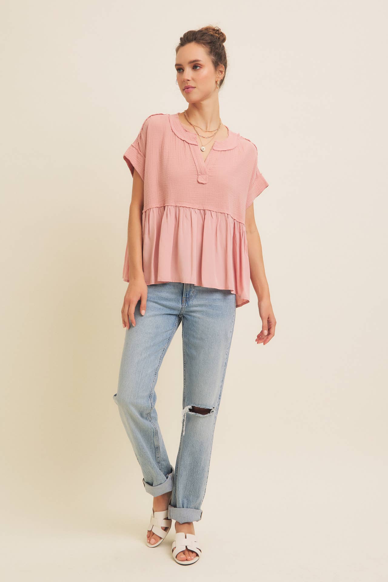 Ruffle Hem Blouse
