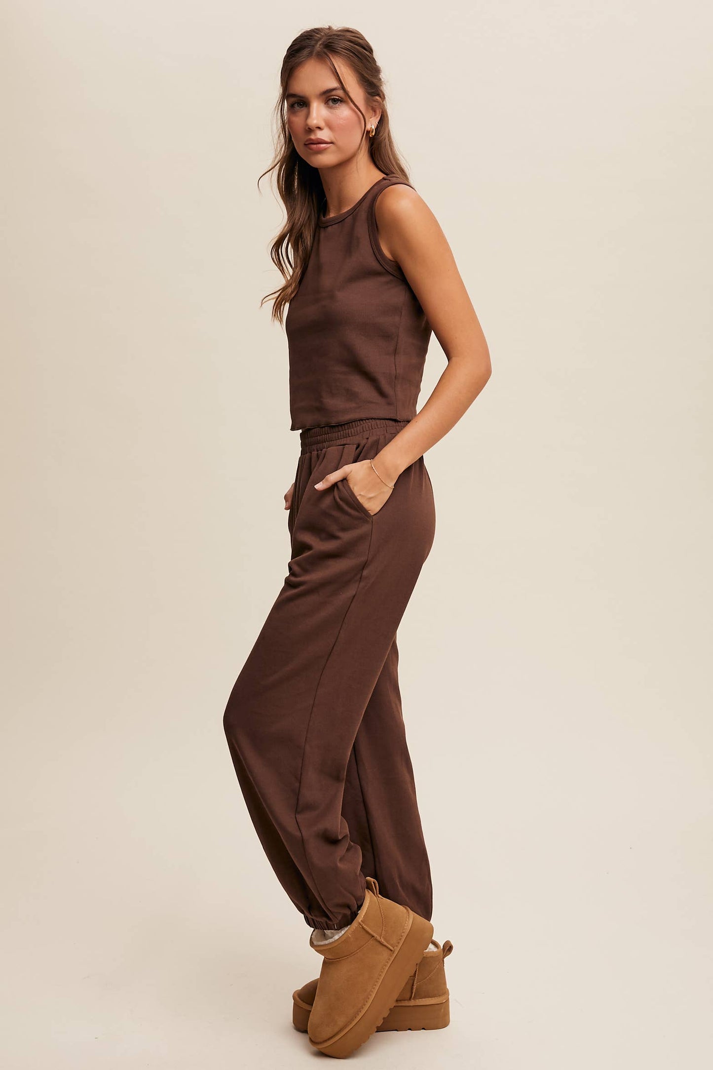 Ribbed Knit Tank & Jogger Set