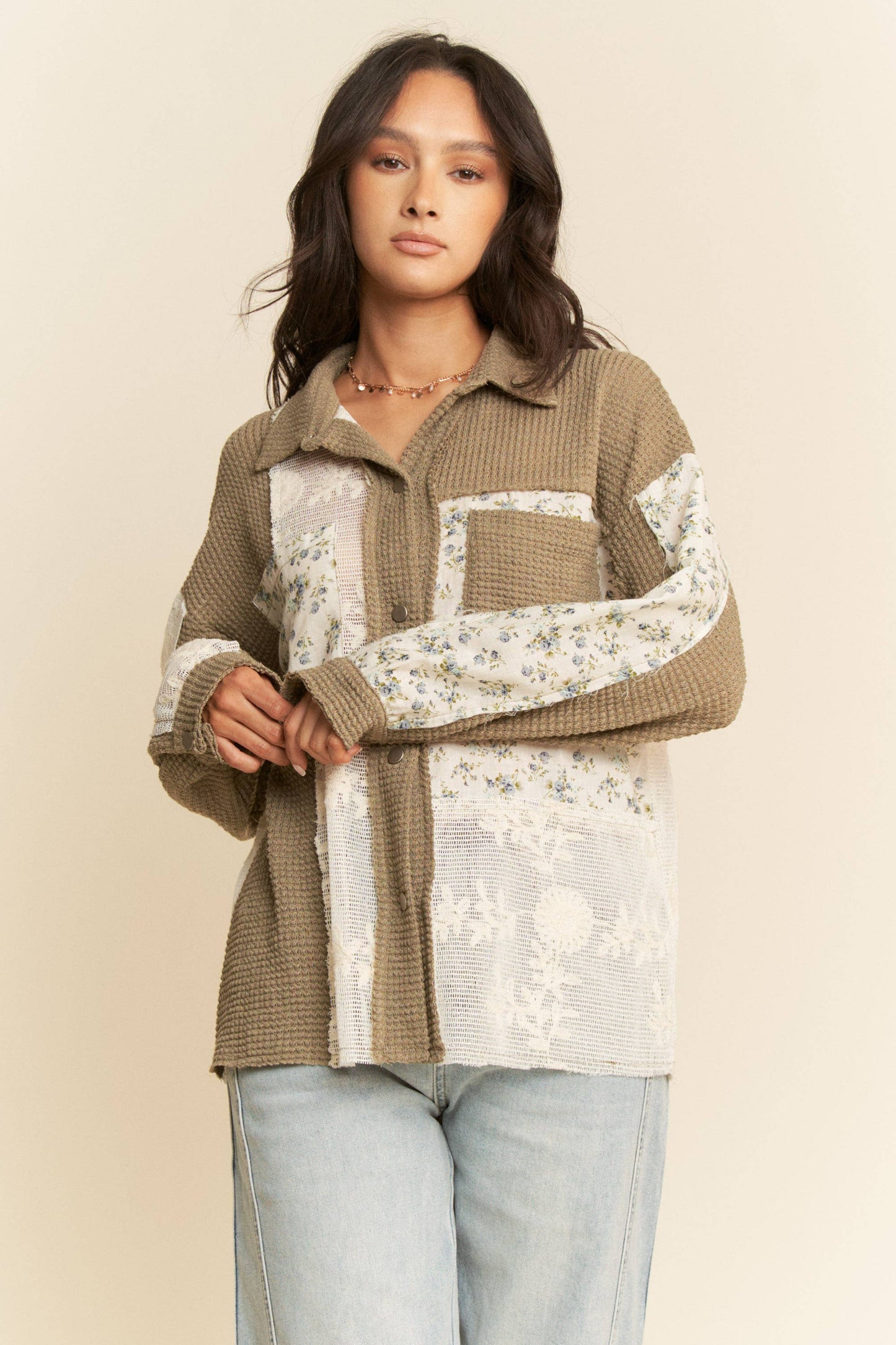 Thermal Lace Boho Shacket