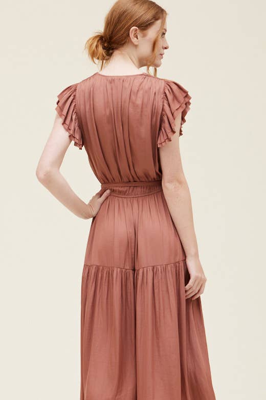 Bubble Sleeve Satin Dress - NYC