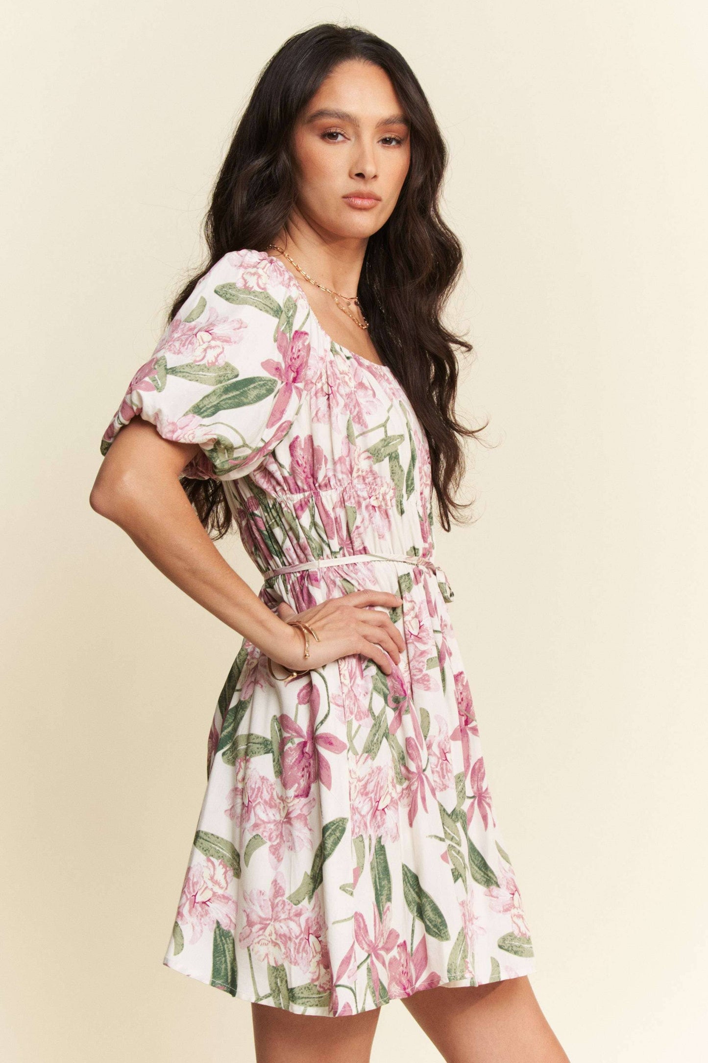 Square Neck Puff Sleeve Dress