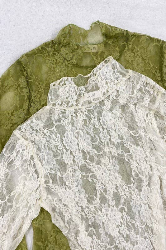 PLUS SIZE Mesh Floral print top