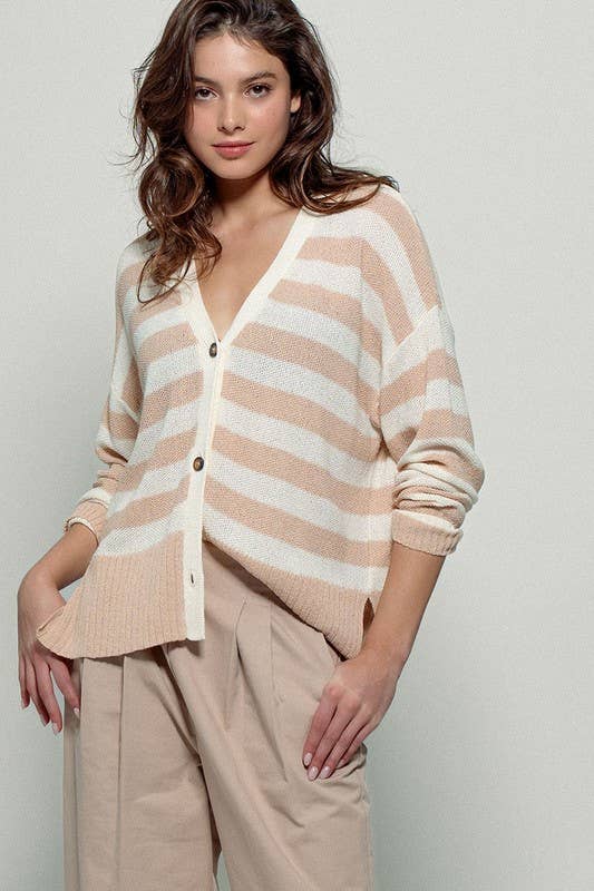 Cozy and Free Striped Cardigan