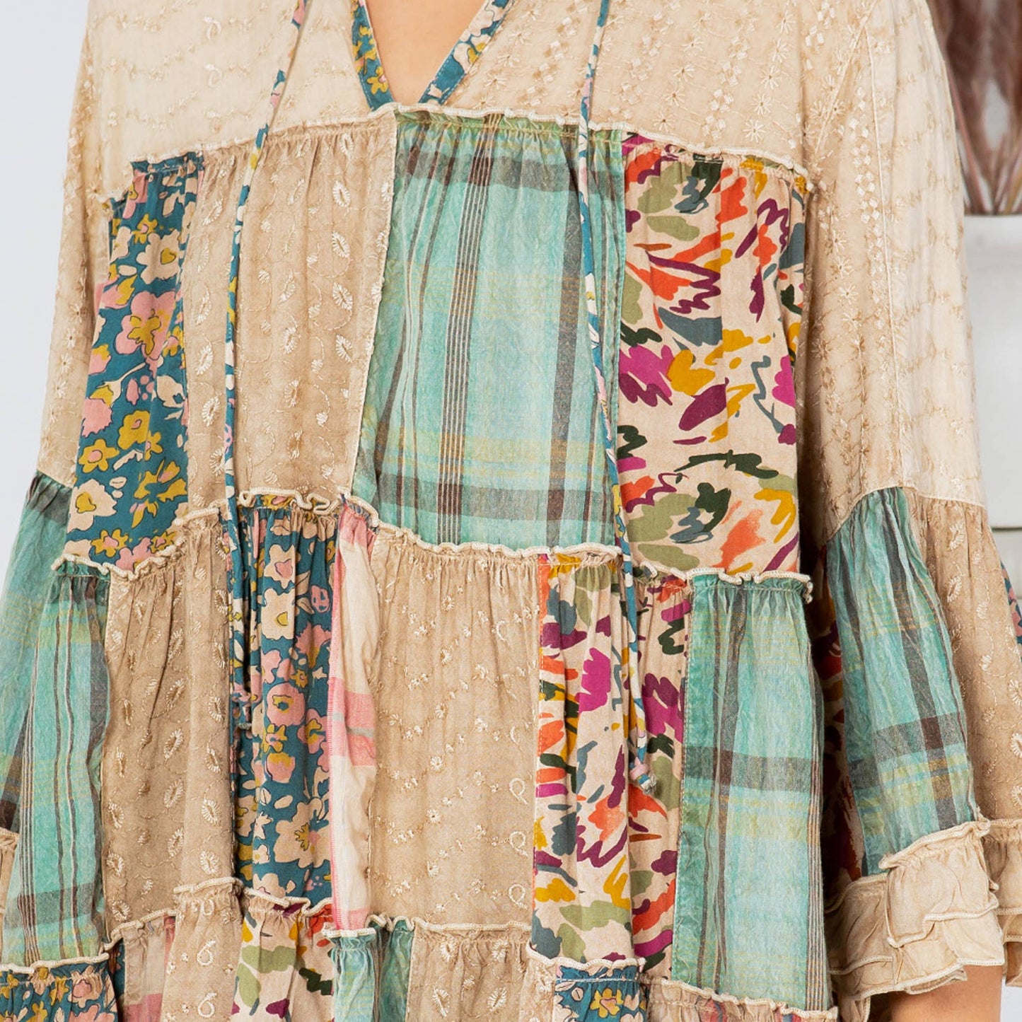 Overdyed Jhabla Top With Embroidery