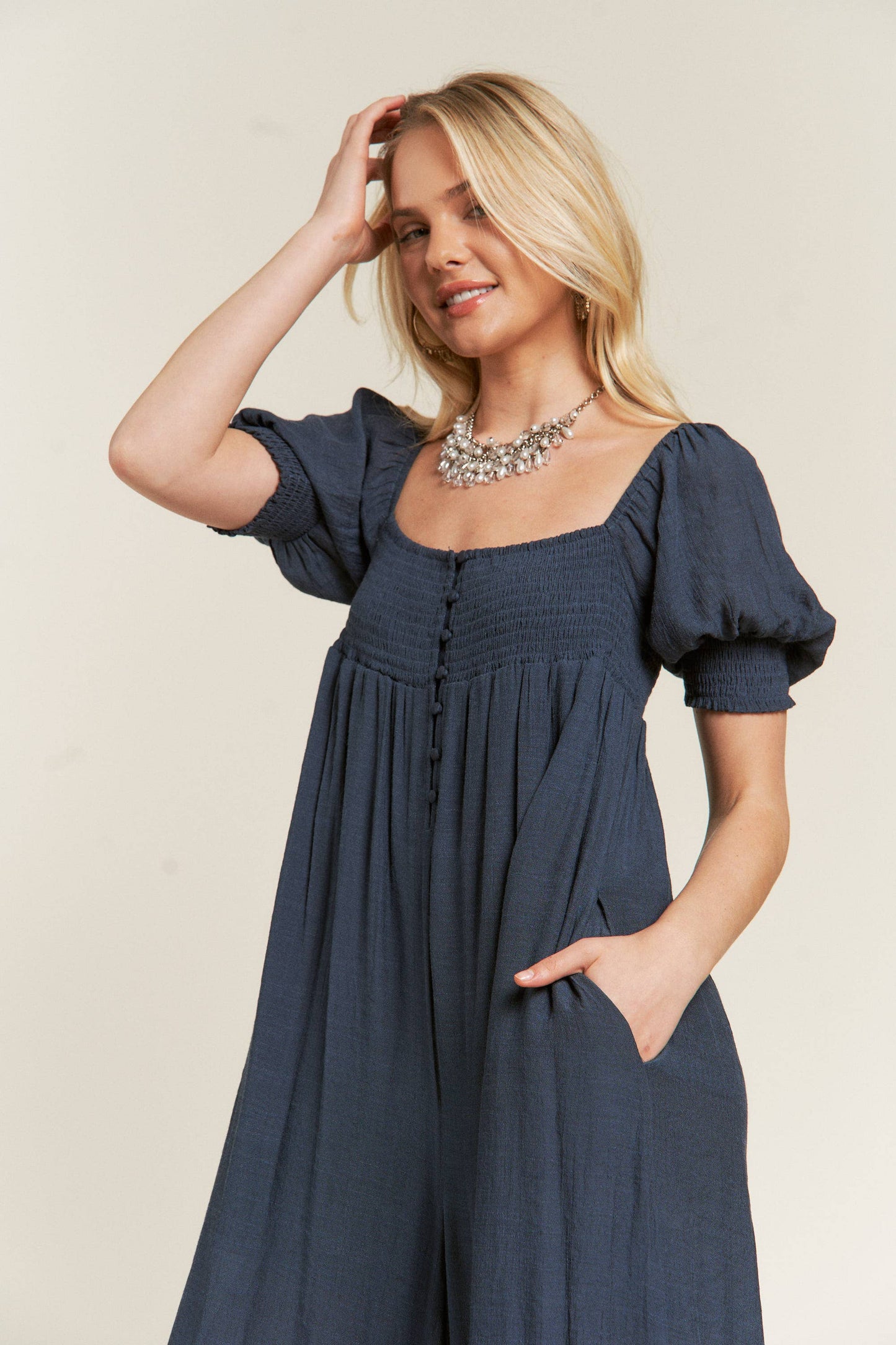 Janna Smocked Jumpsuit
