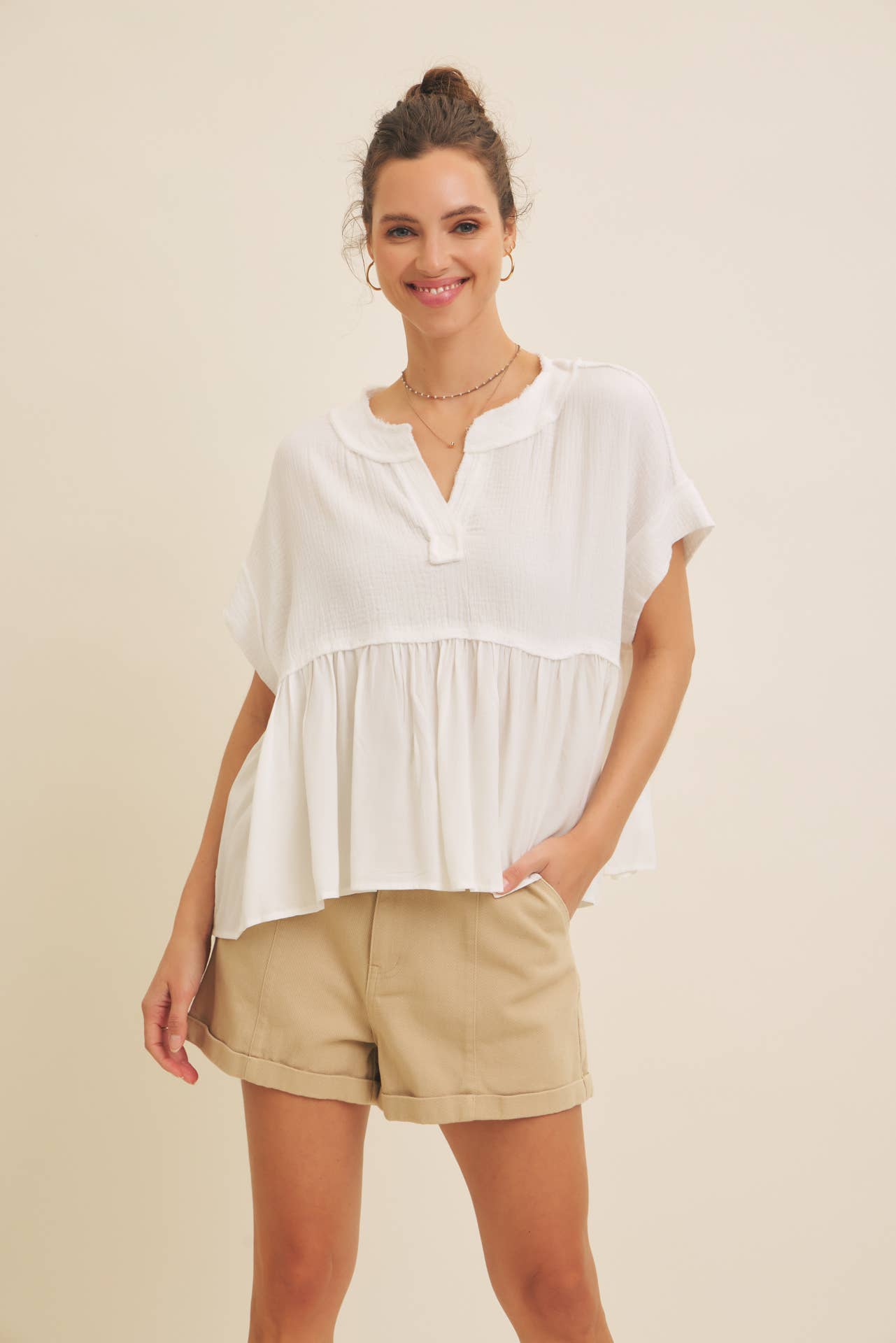 Ruffle Hem Blouse