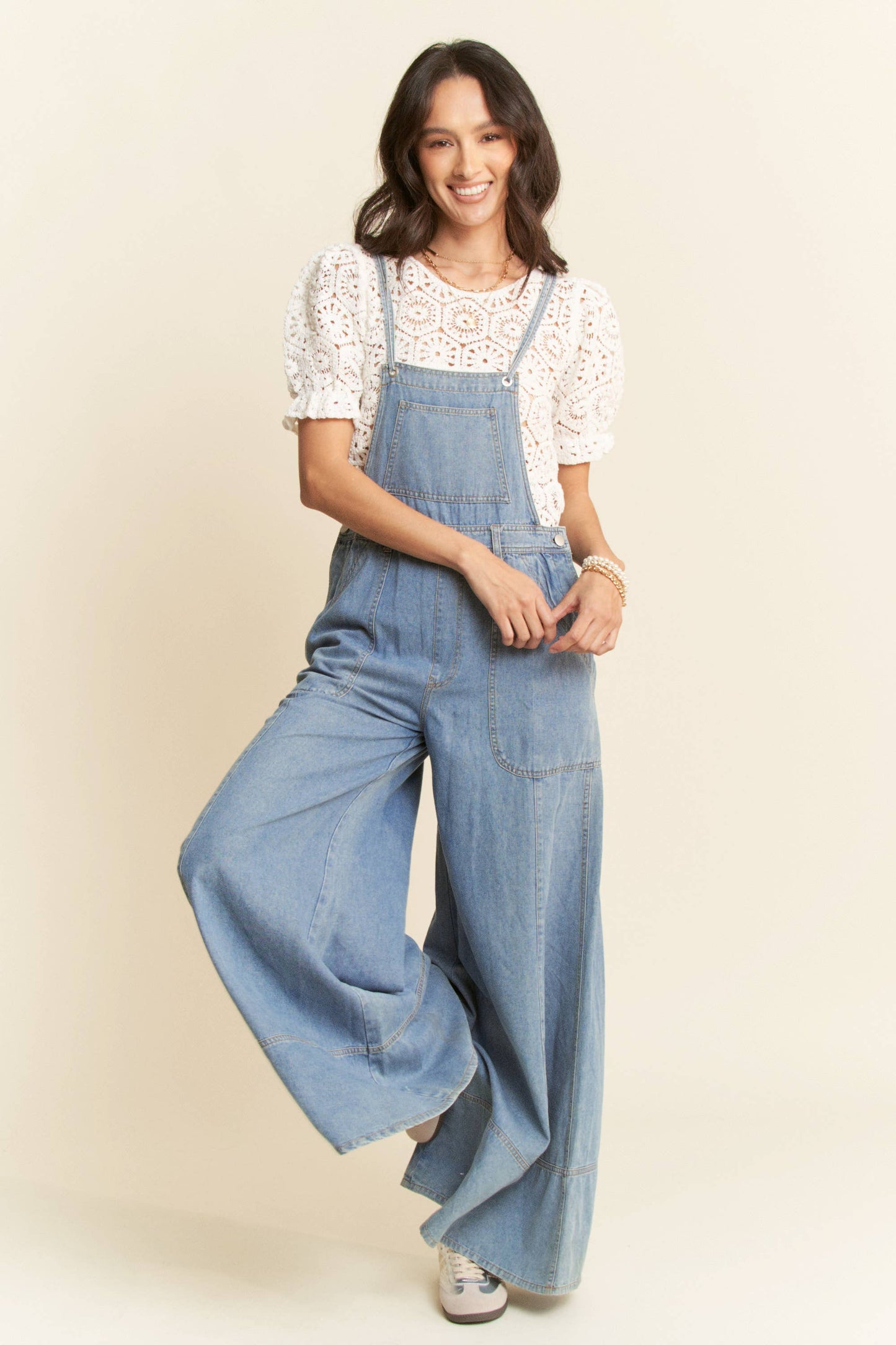 Kaia Washed Denim Overalls