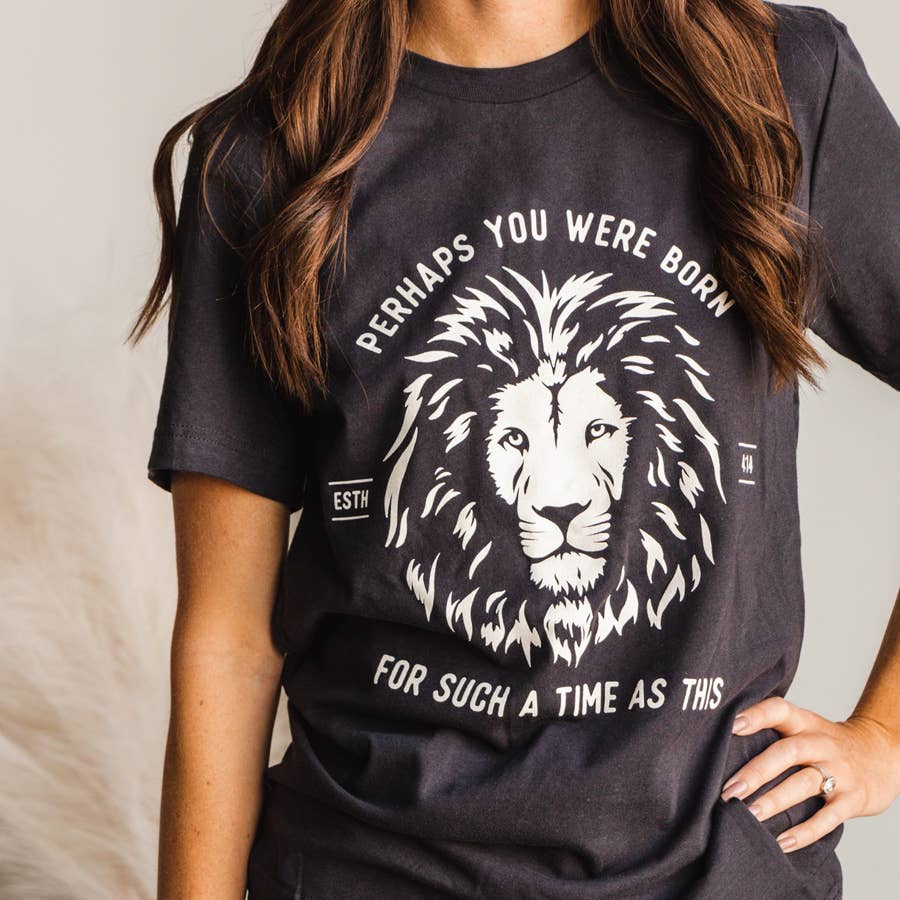 For Such a Time Esther Lion Christian Graphic Tee - Midnight