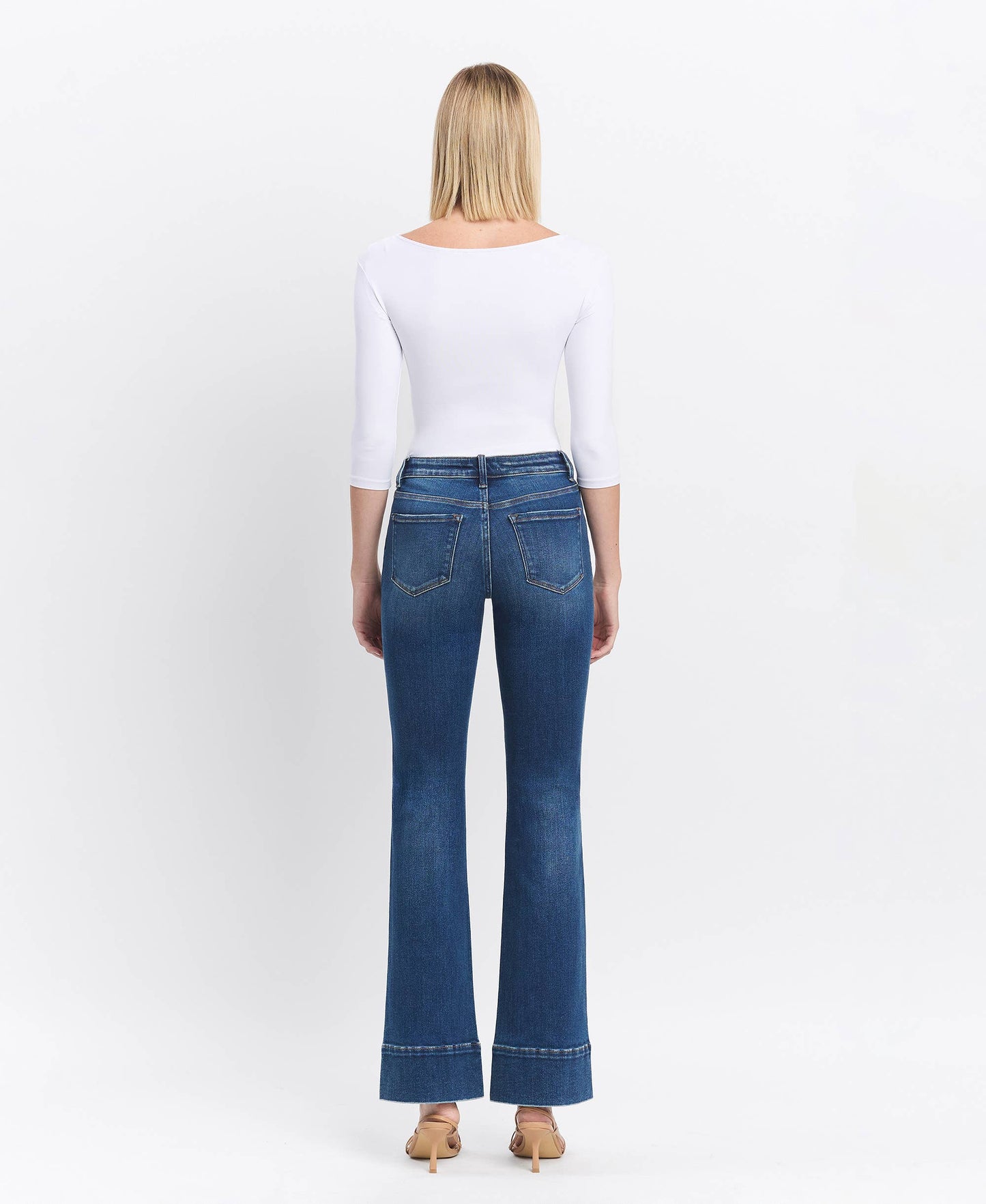 HIGH RISE TROUSER HEM BOOTCUT JEANS T6641
