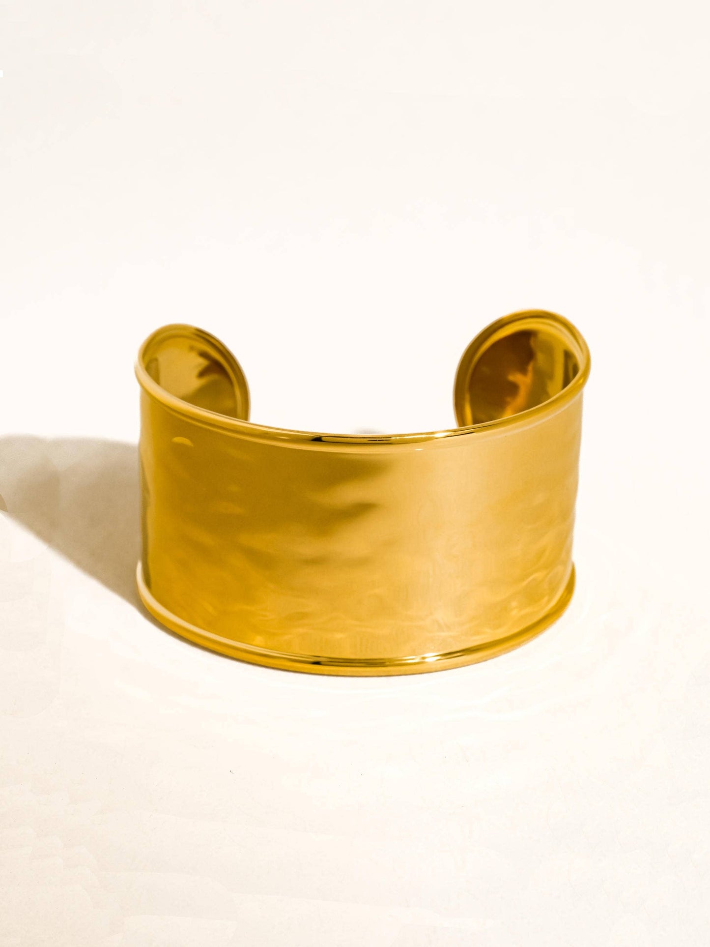 Calric 18K Gold Non-Tarnish Wide Statement Cuff Bracelet