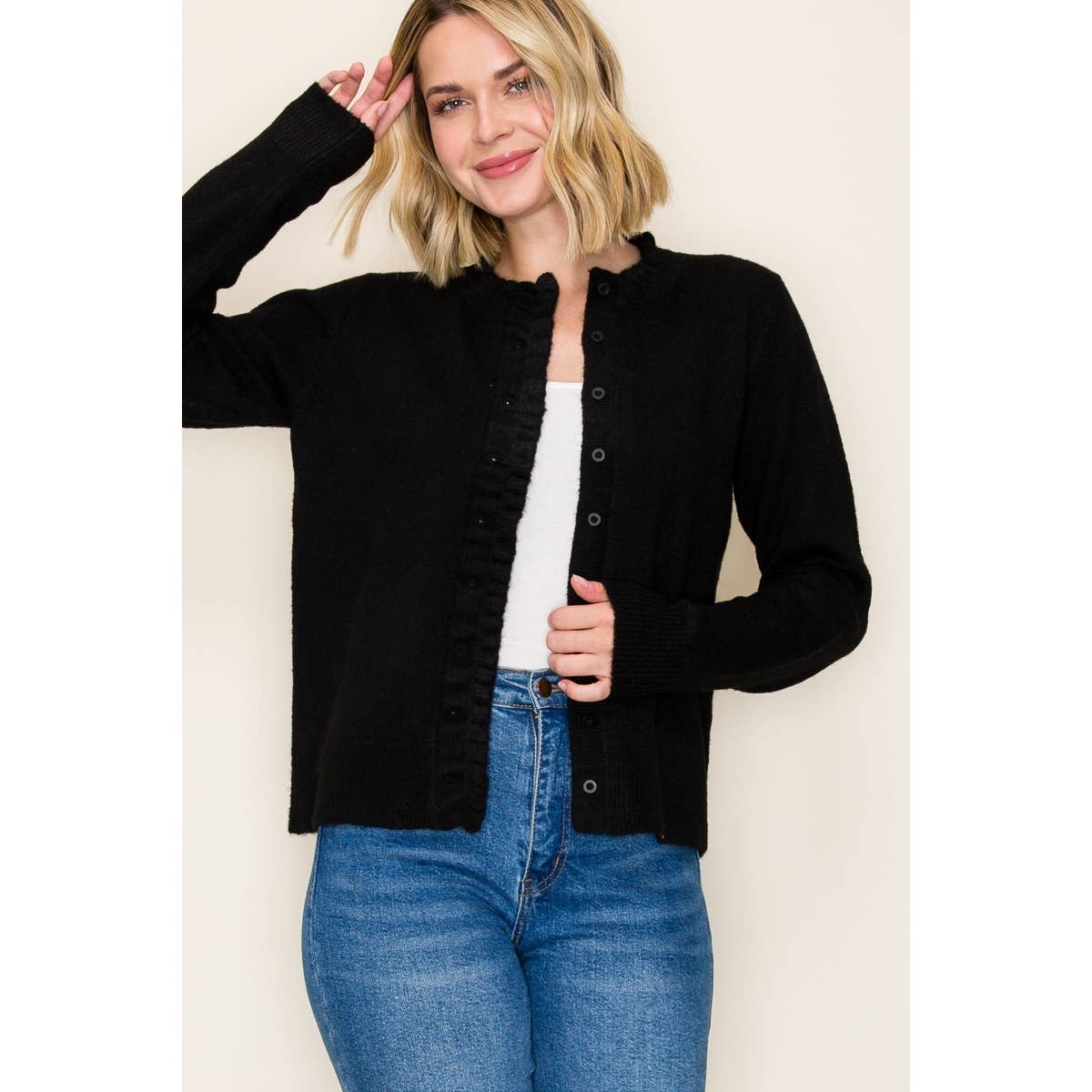 Ruffle Cardigan