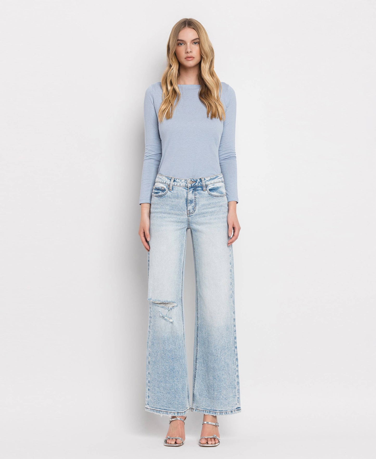 TUMMY CONTROL SUPER HIGH RISE WIDE LEG JEANS LV1312