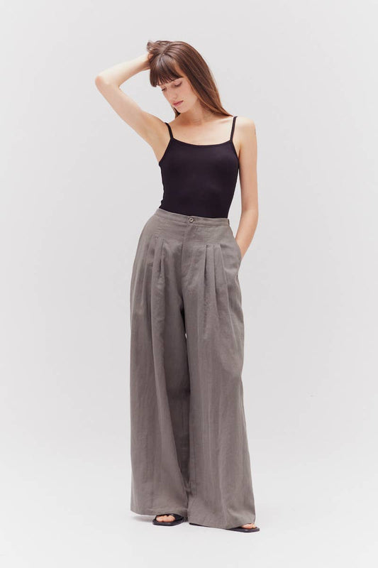 Rowan Wide Leg Cotton Pants - NYC