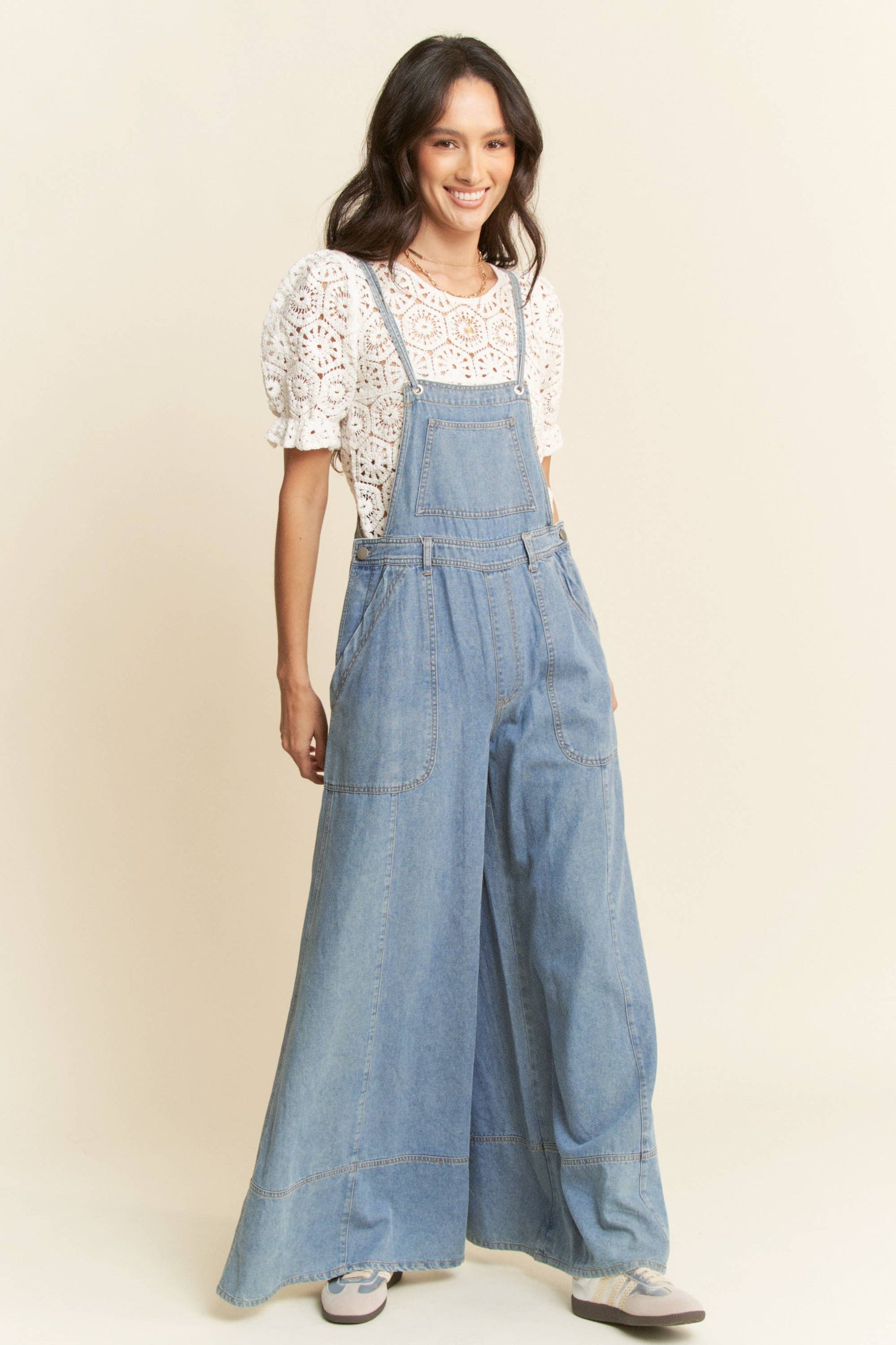 Kaia Washed Denim Overalls