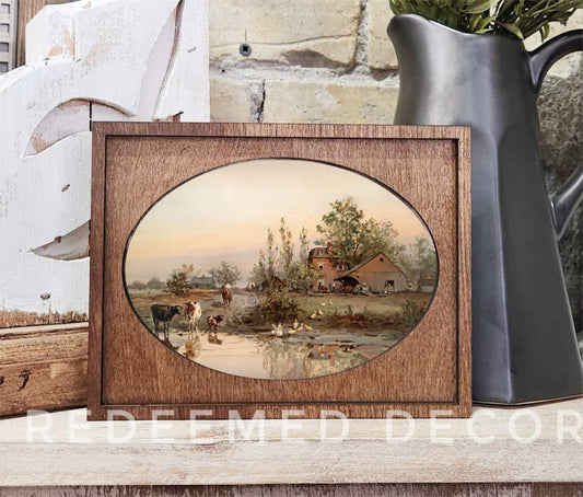 Framed Farm Pond Mini Art