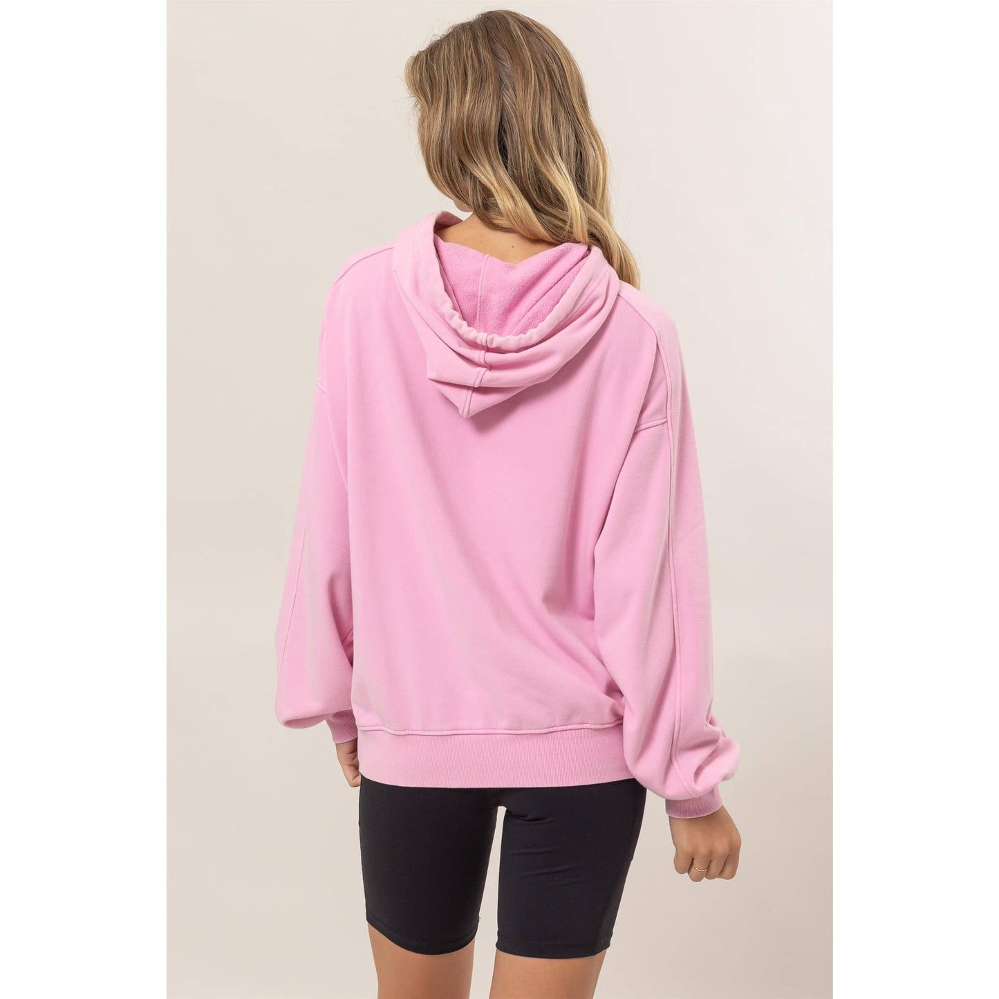 Seam Detailed Long Sleeve Oversized Hoodie