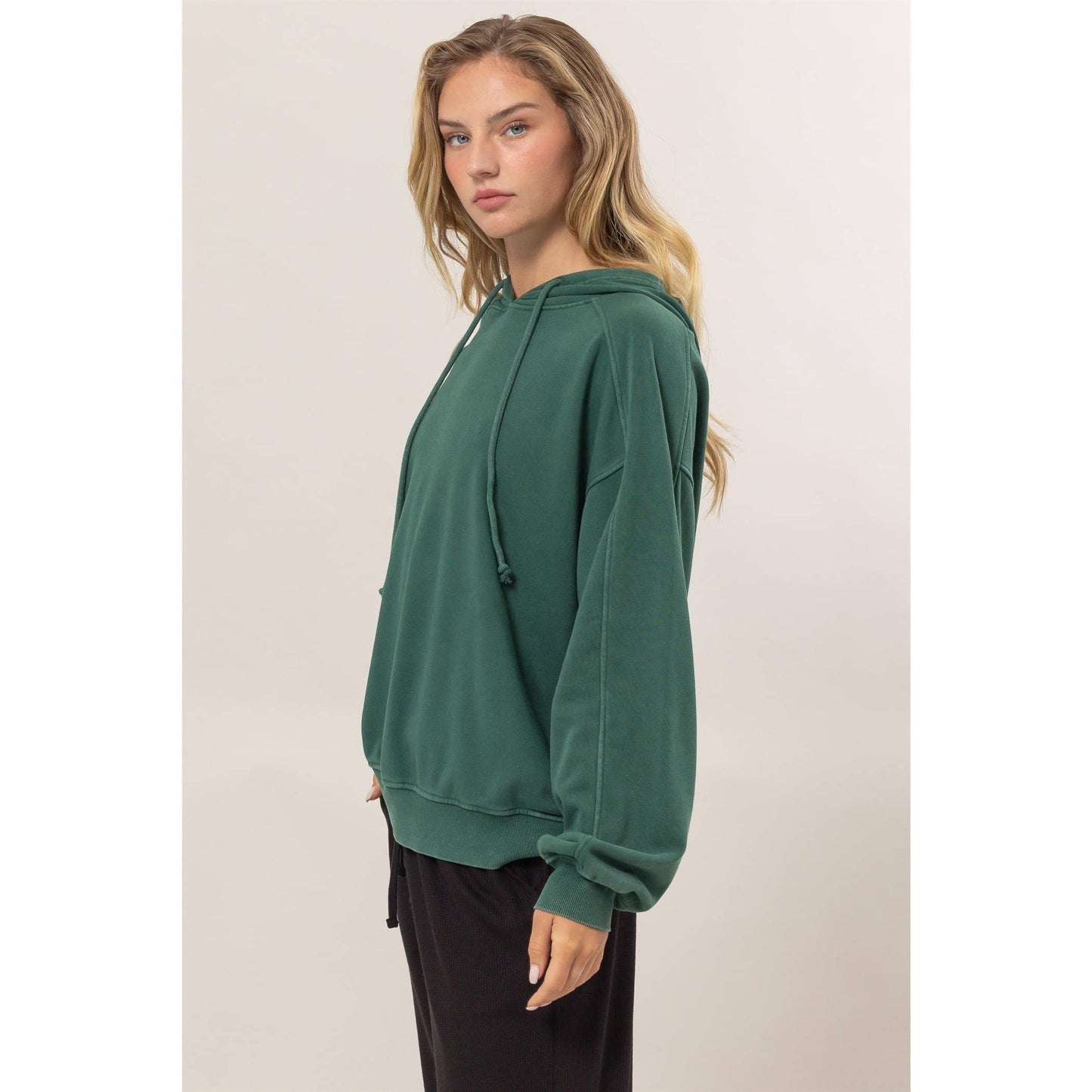 Seam Detailed Long Sleeve Oversized Hoodie