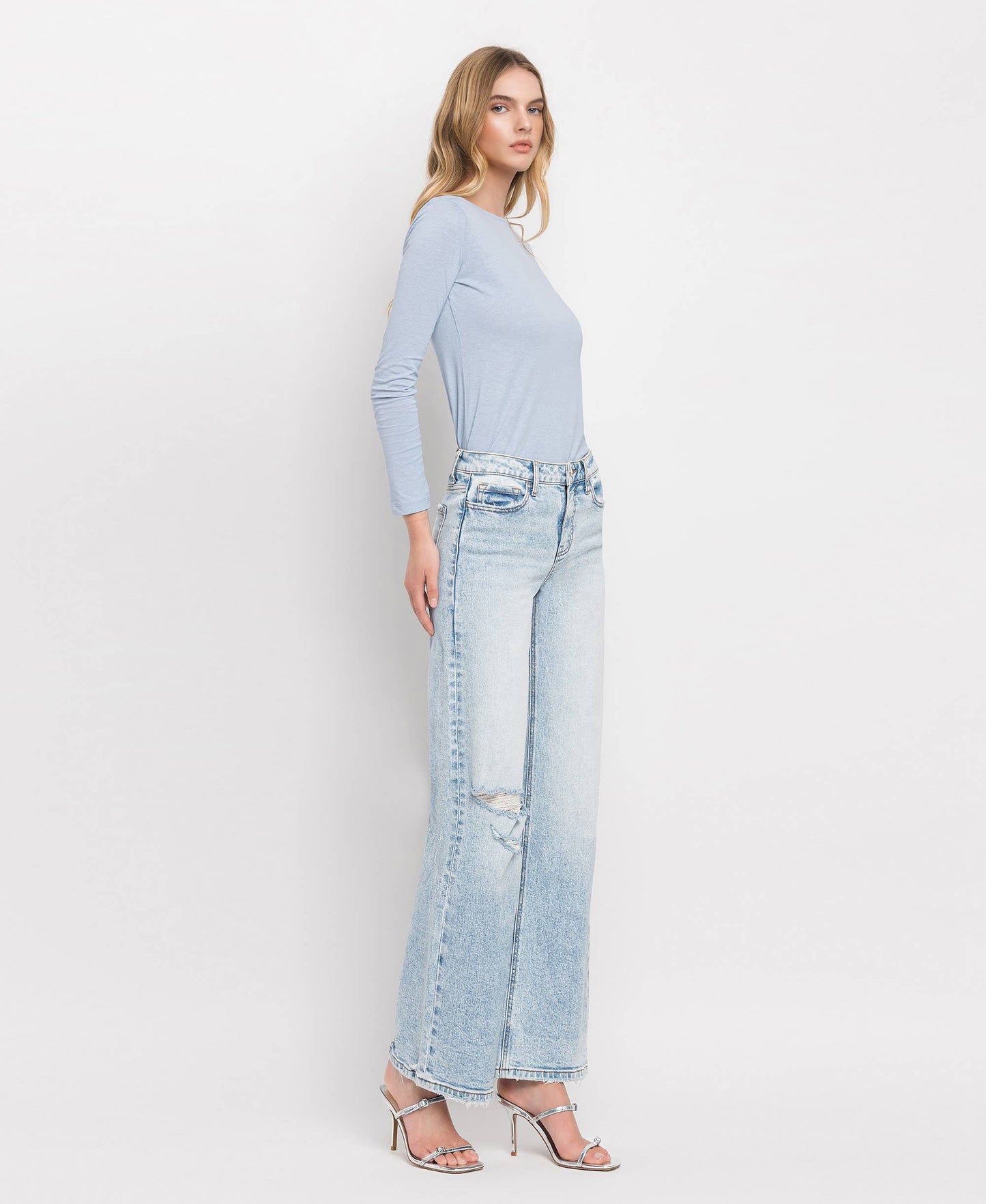 TUMMY CONTROL SUPER HIGH RISE WIDE LEG JEANS LV1312