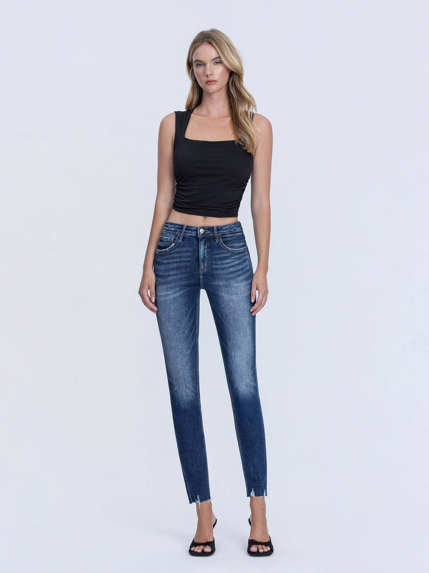 TUMMY CONTROL HIGH RISE CROP SKINNY JEANS LV1217