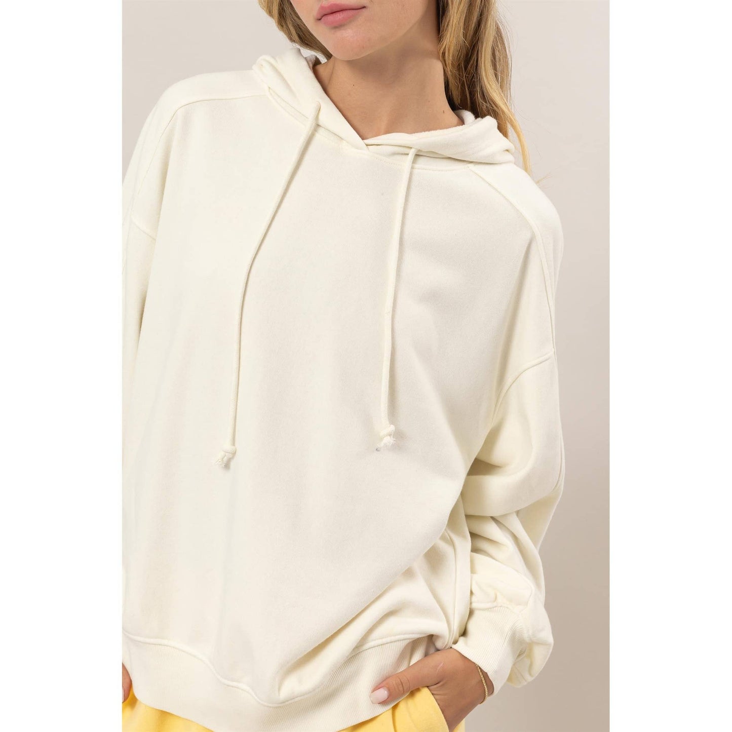 Seam Detailed Long Sleeve Oversized Hoodie