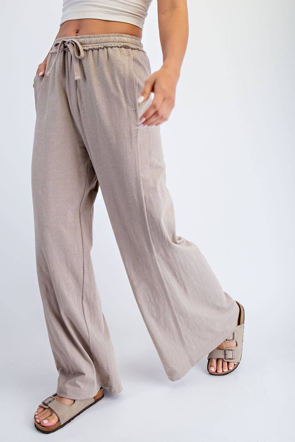 COTTON SLUB LOUNGING WIDE PANT