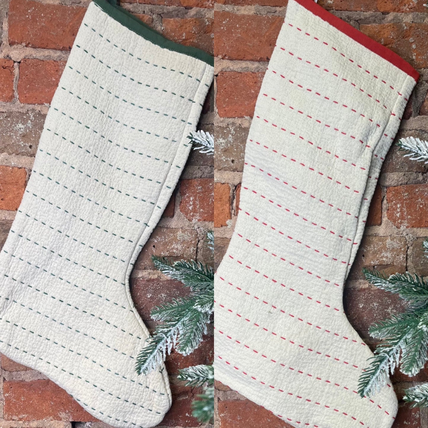 Kantha Stitched Stocking