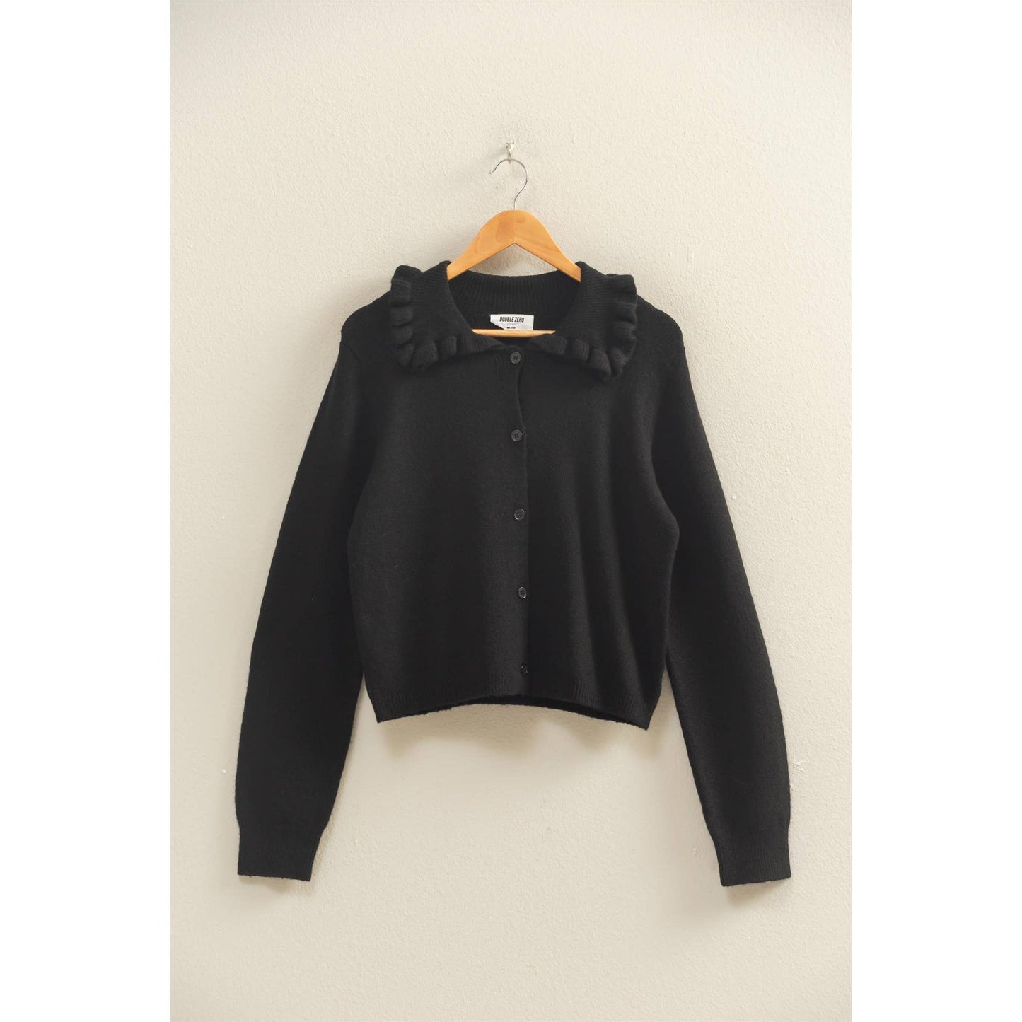 Ruffle Collar Cardigan Sweater