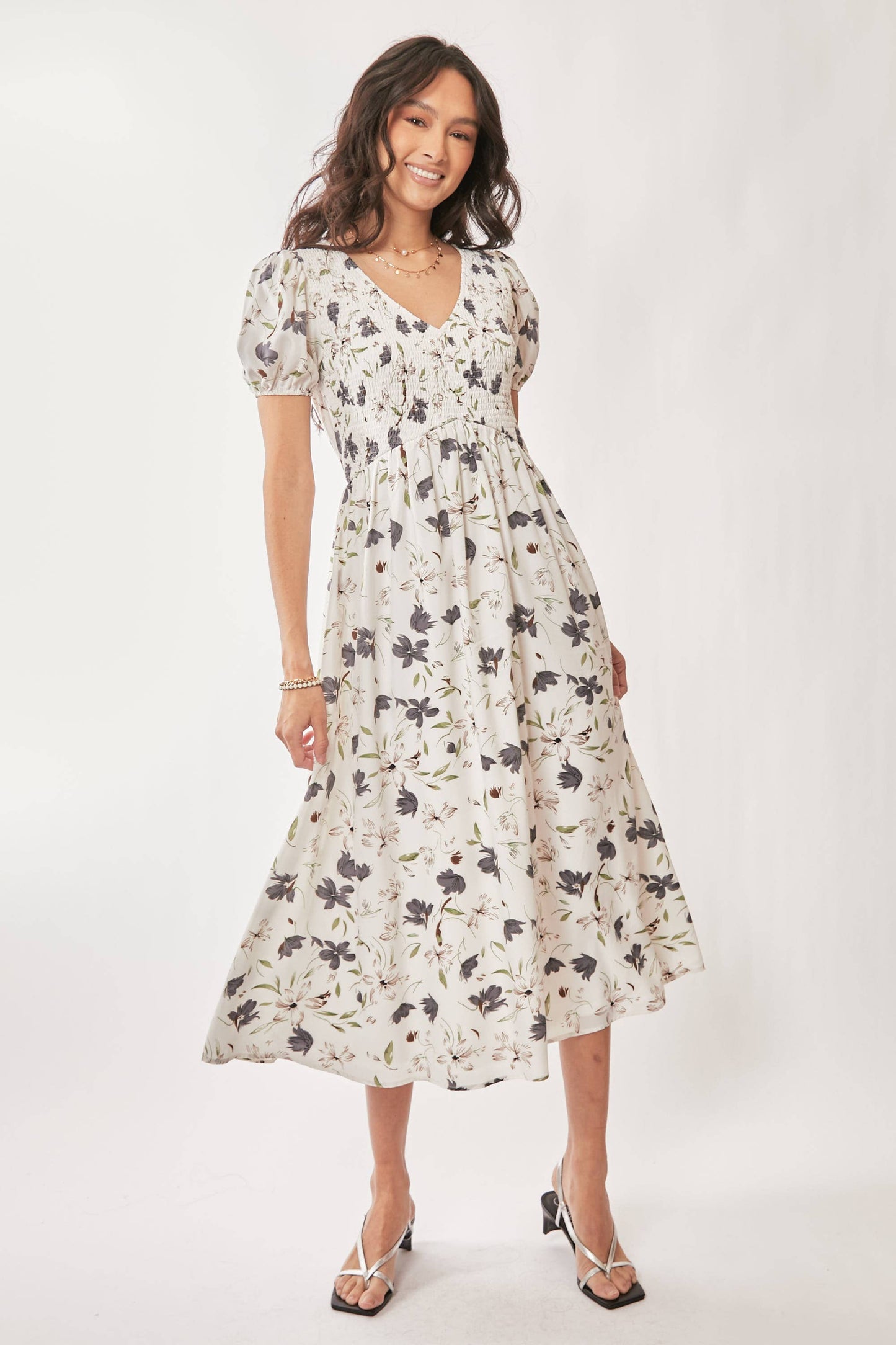 Sasha Floral Midi Dress